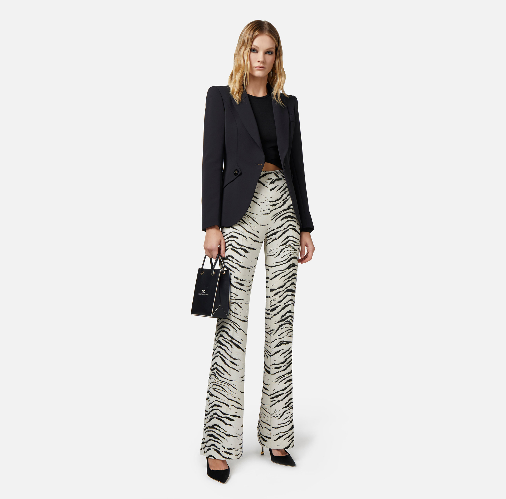 Veste en double crêpe avec rabats | Elisabetta Franchi® Outlet