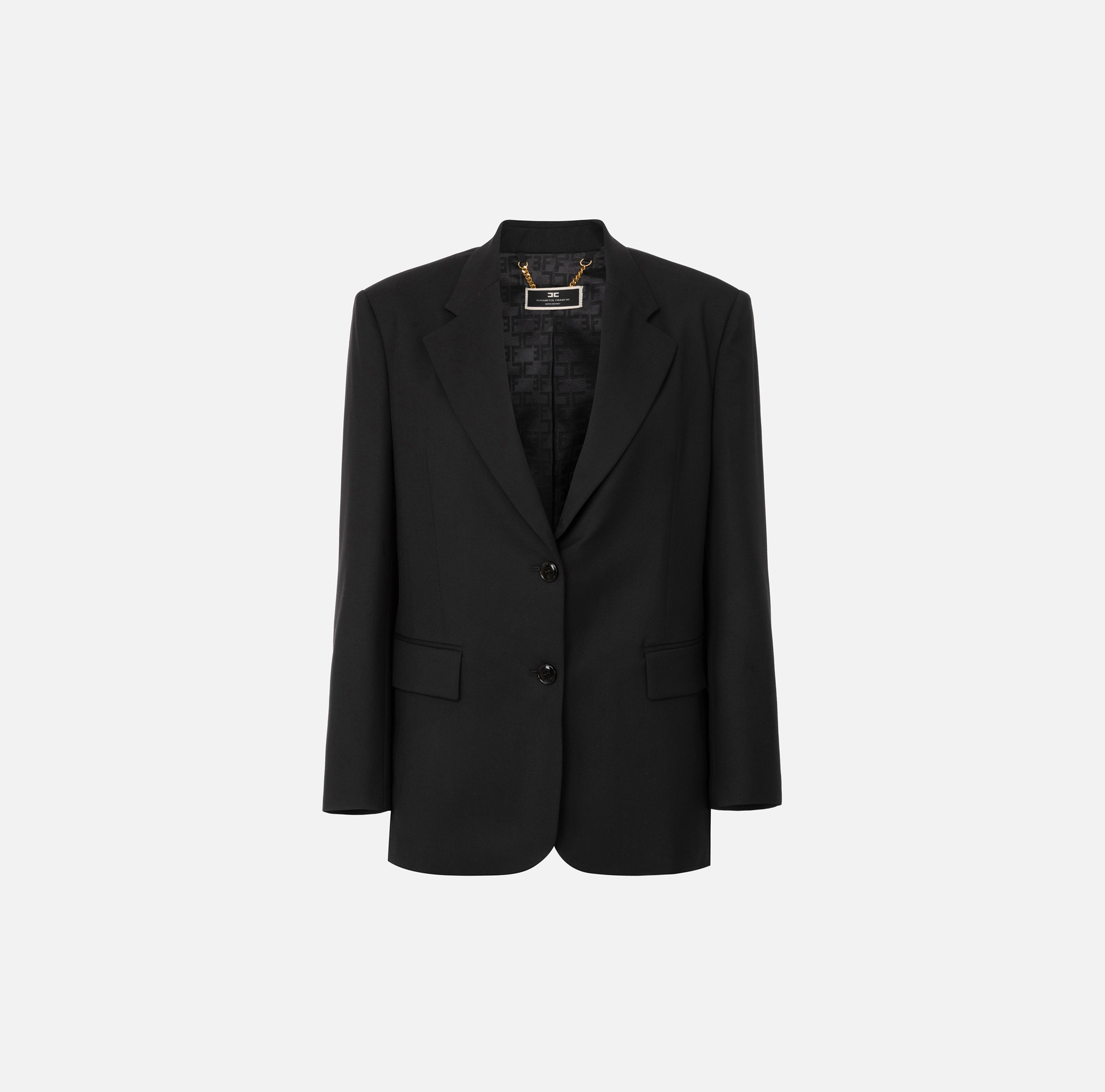 Veste en laine froide avec rabats - Elisabetta Franchi® Outlet