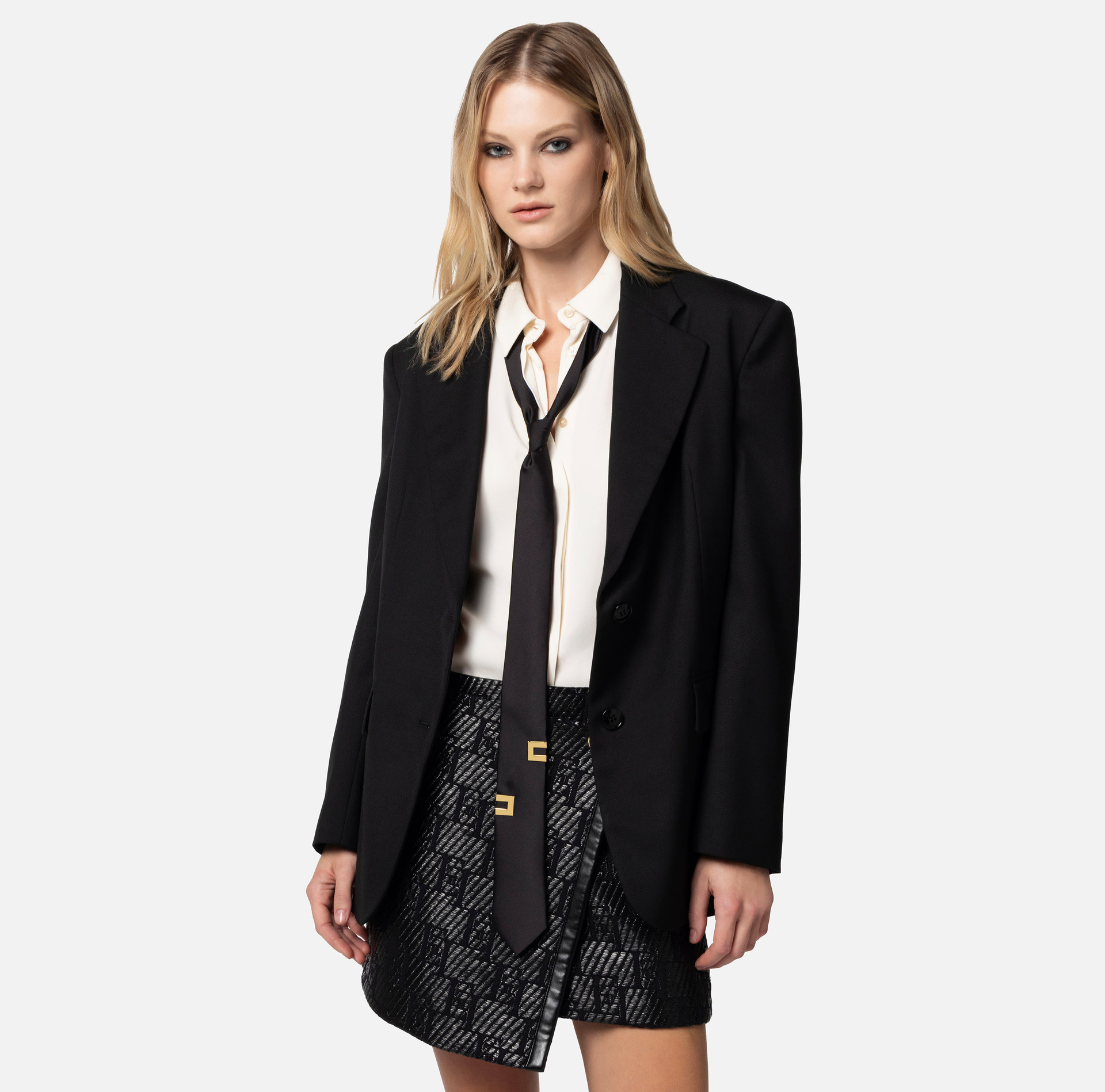 Veste en laine froide avec rabats - Elisabetta Franchi® Outlet