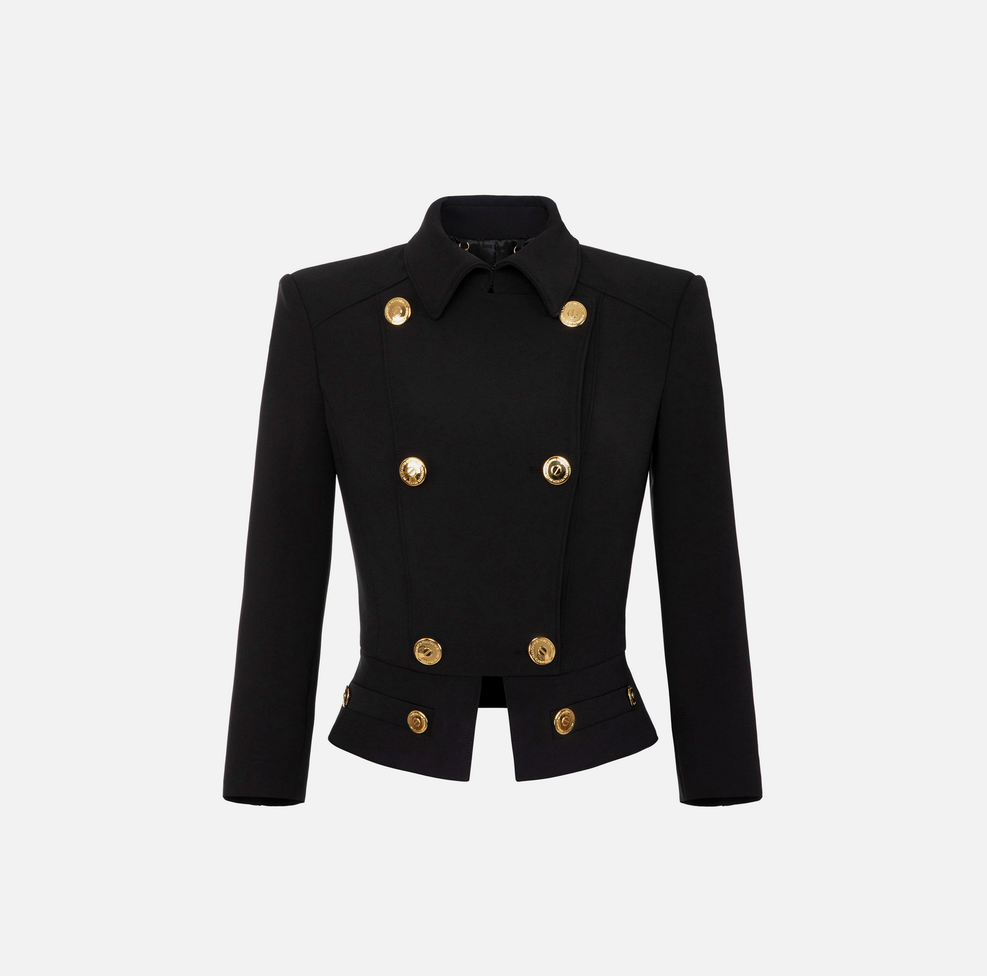Veste à double boutonnage en crêpe de satin brillant - Elisabetta Franchi® Outlet