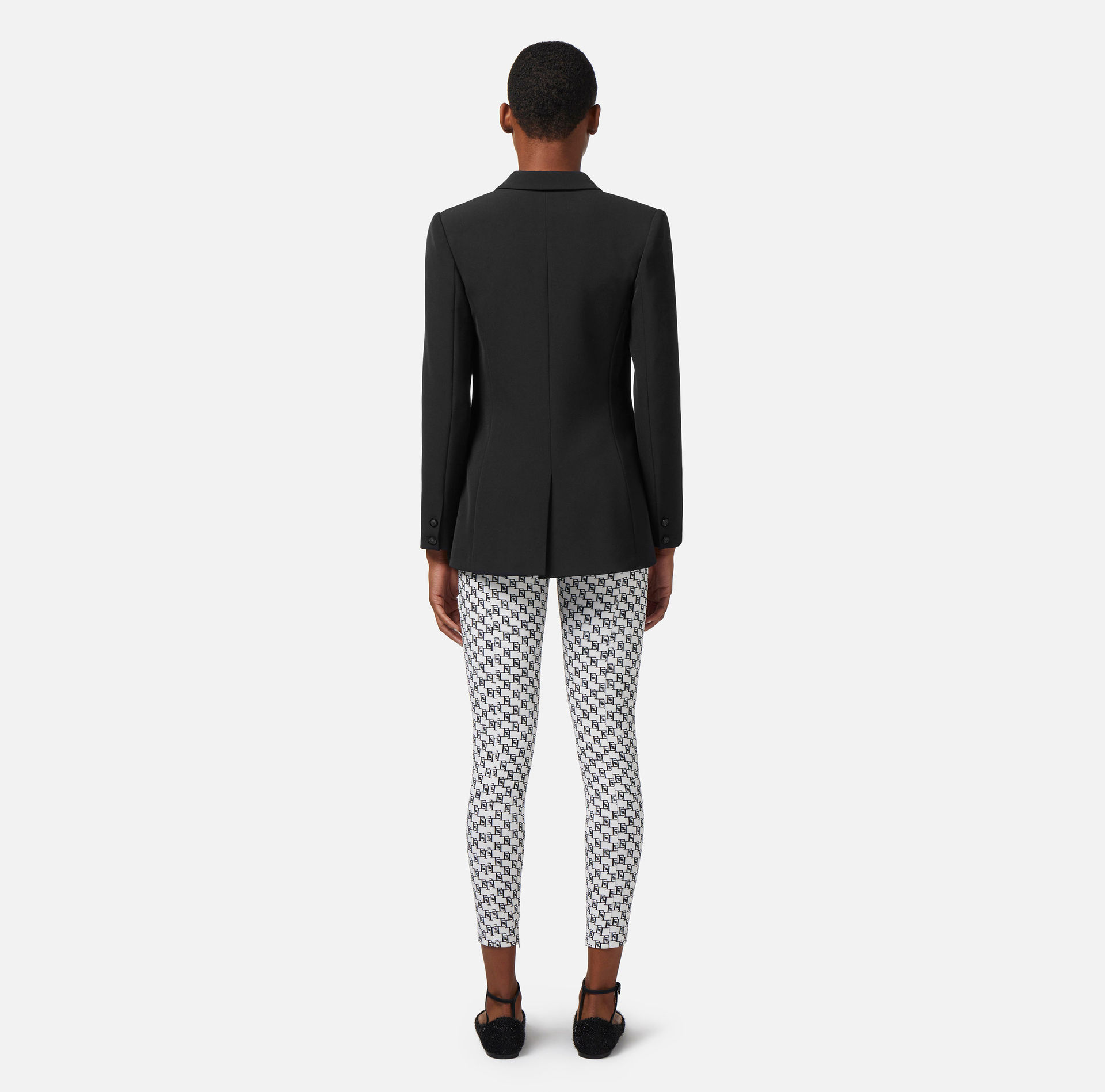 Lightweight crêpe jacket with shawl lapel - Elisabetta Franchi® Outlet