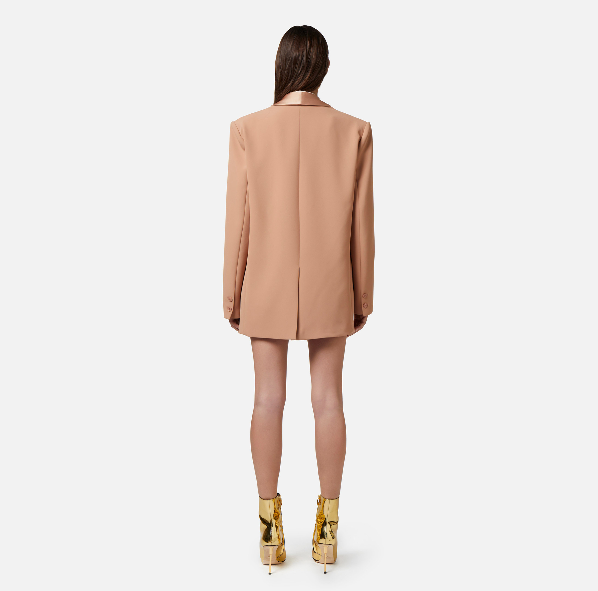 Crêpe jacket with satin shawl lapel - Elisabetta Franchi® Outlet