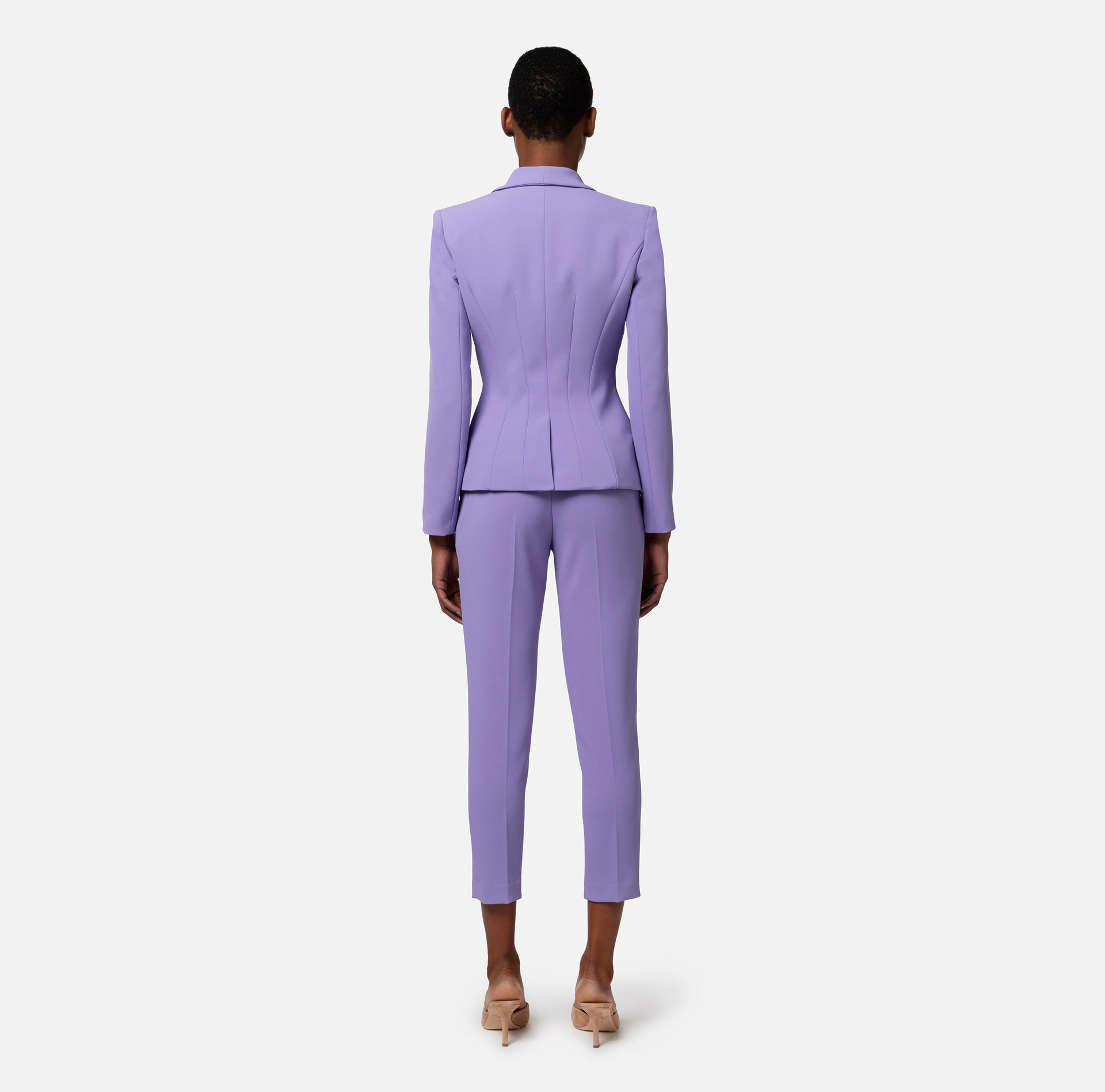 Crêpe double-breasted jacket with shawl lapel - Elisabetta Franchi® Outlet