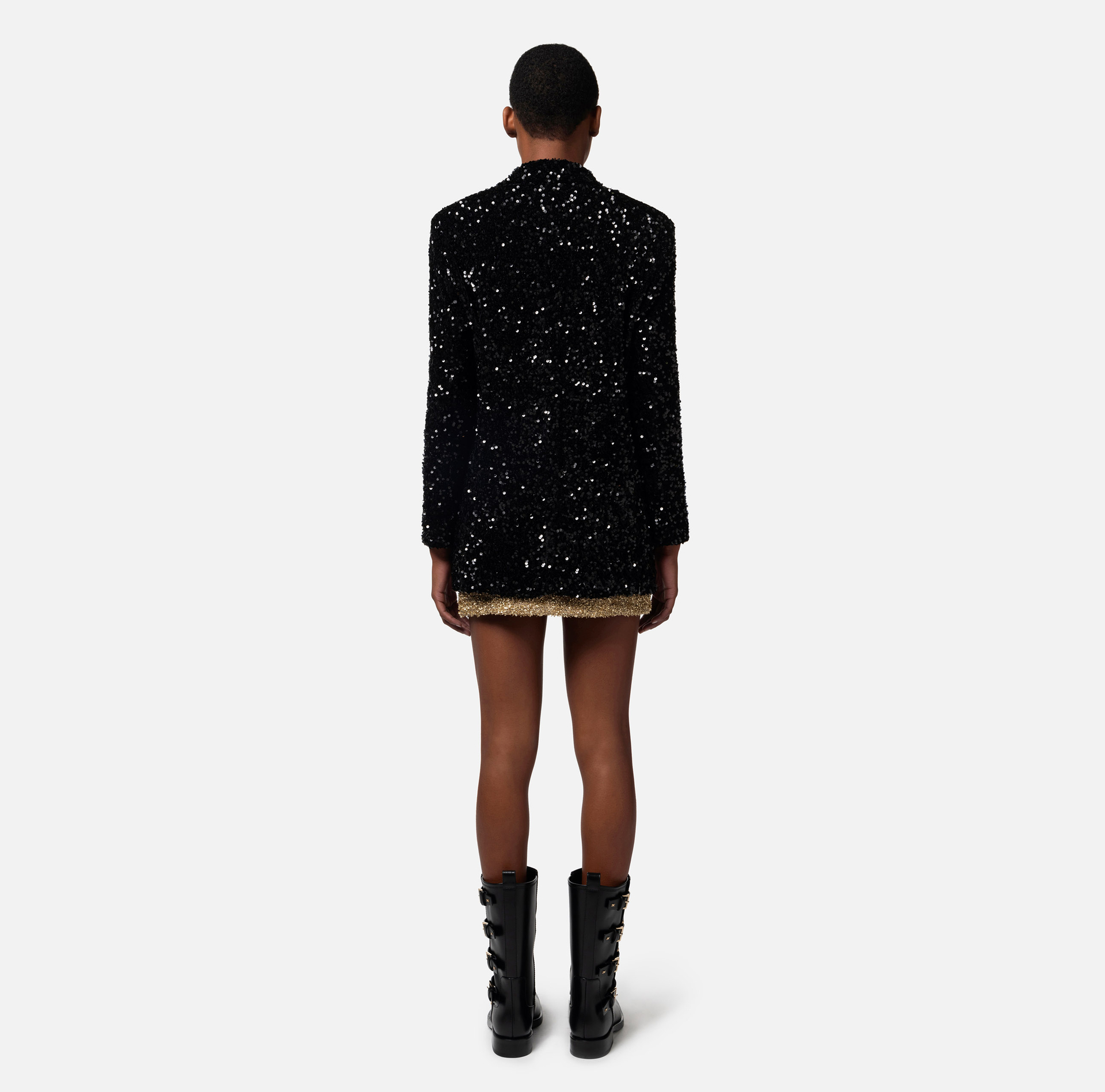 Chenille jacket with sequins - Elisabetta Franchi® Outlet