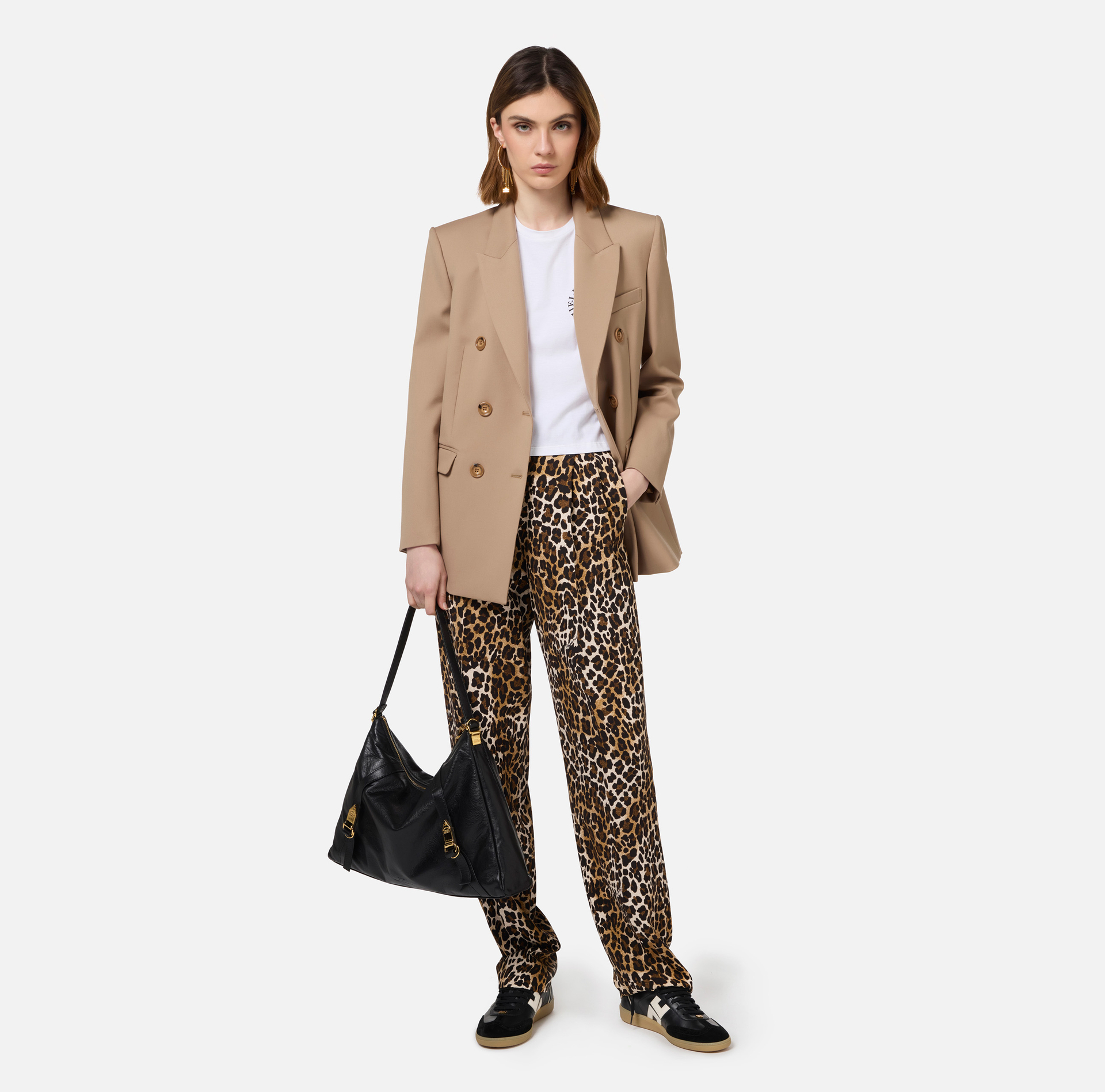 Veste à double boutonnage en laine froide - Elisabetta Franchi® Outlet