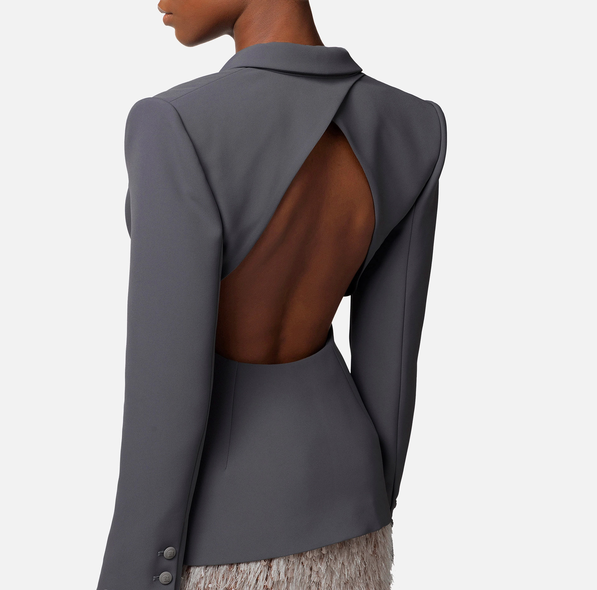 Lightweight crêpe jacket with cut-out | Elisabetta Franchi® Outlet