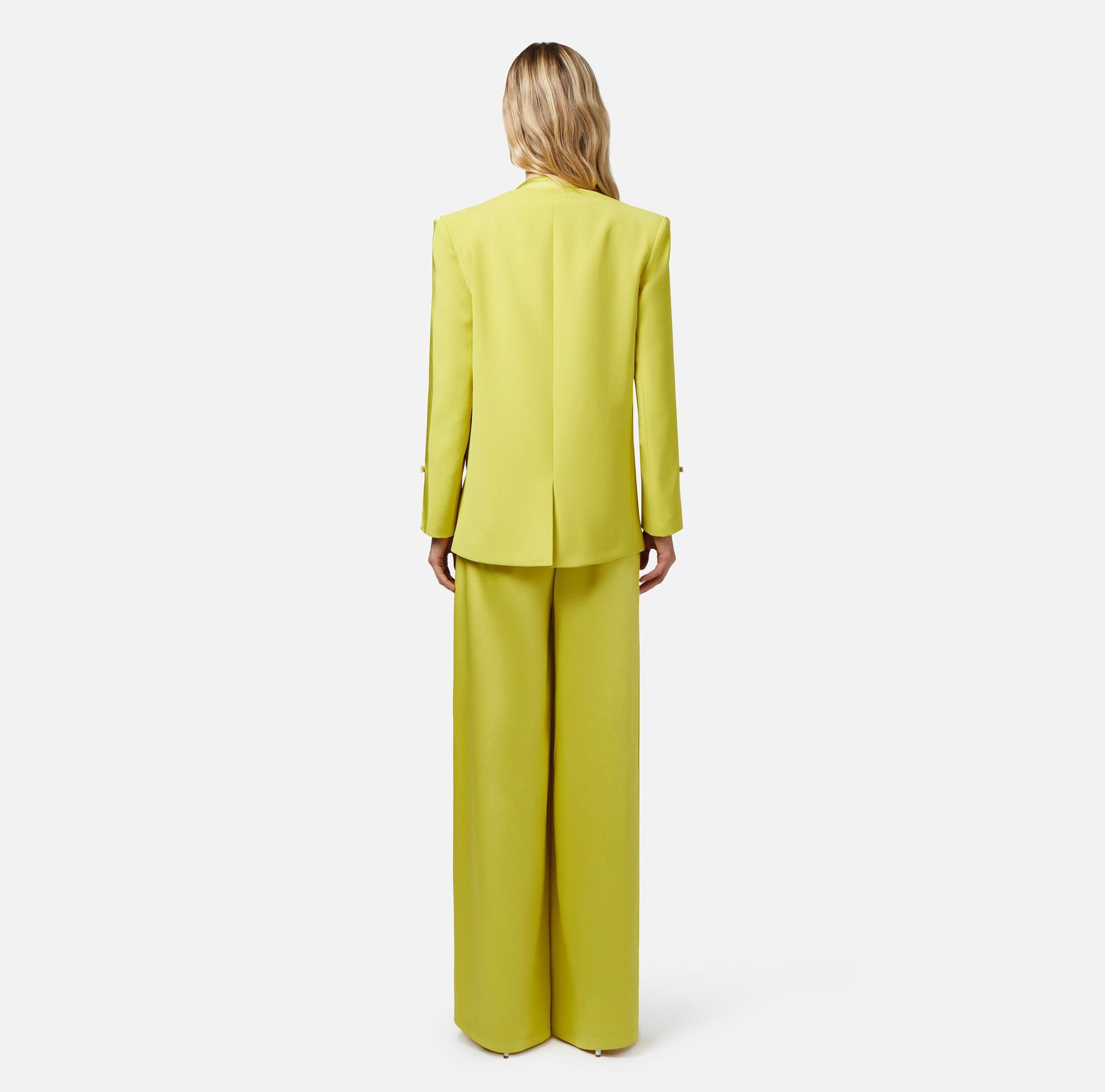 Crêpe double-breasted jacket with satin lapels - Elisabetta Franchi® Outlet