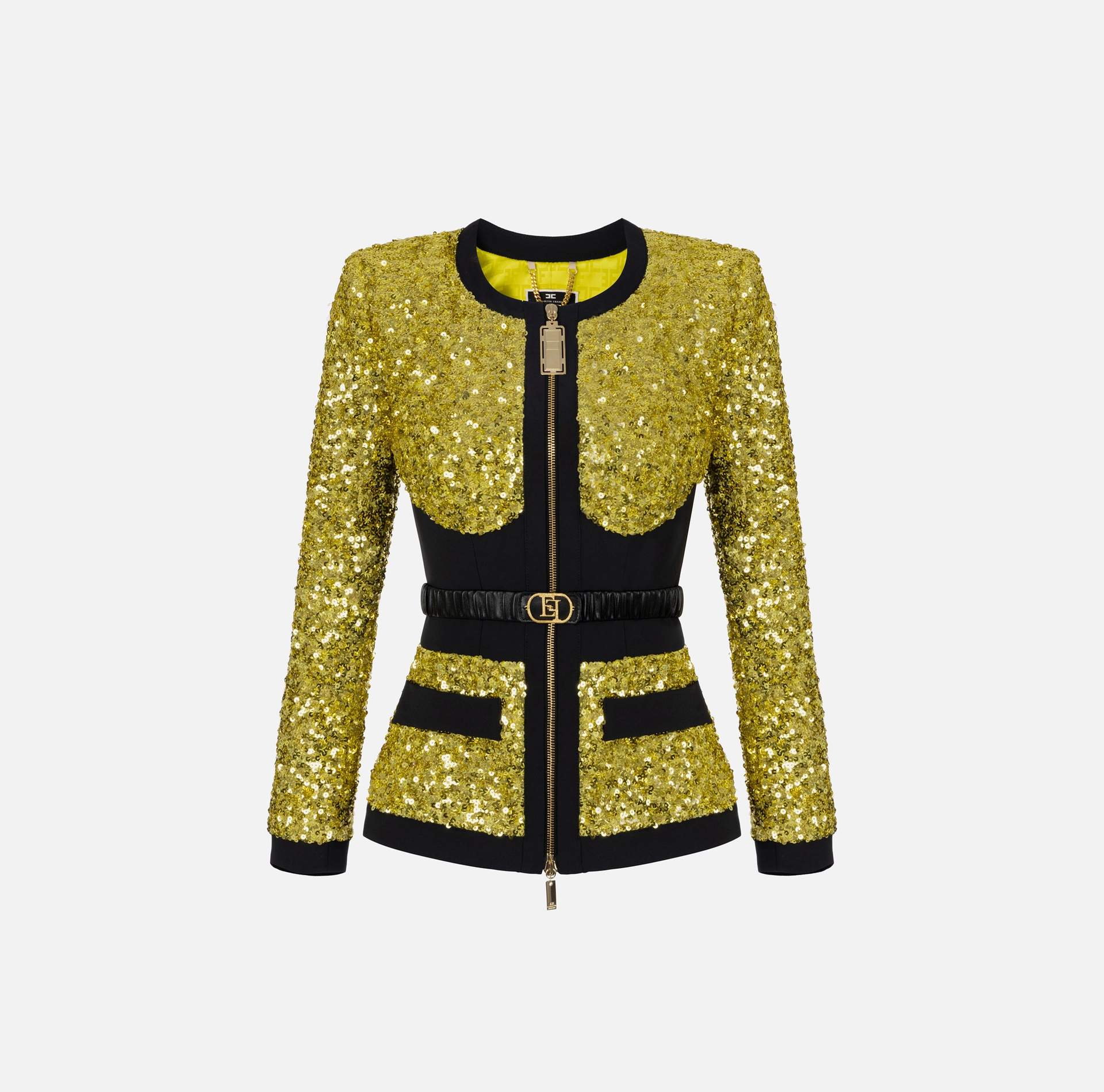 Sequin jacket with bodice - Elisabetta Franchi® Outlet