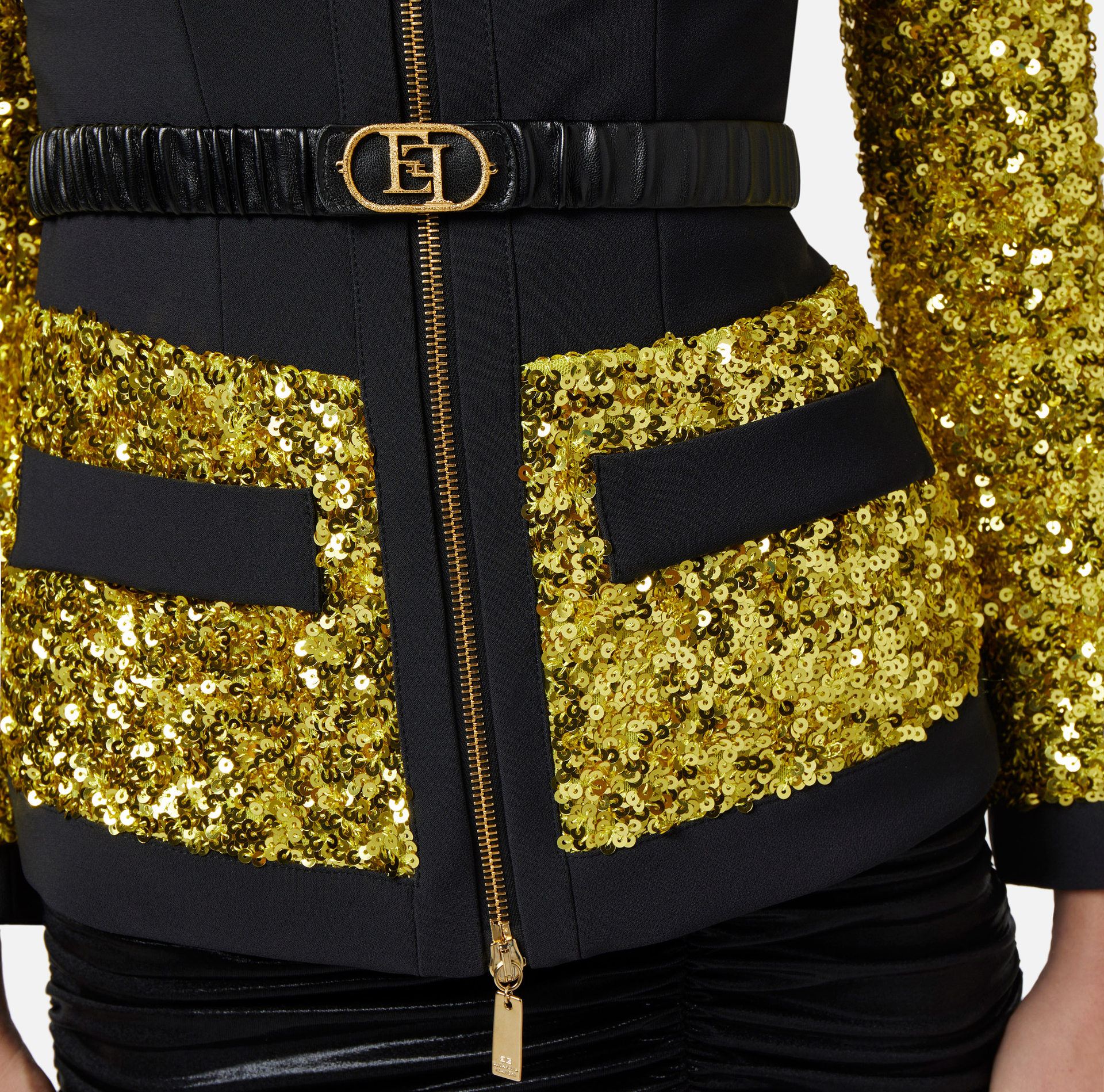 Sequin jacket with bodice - Elisabetta Franchi® Outlet