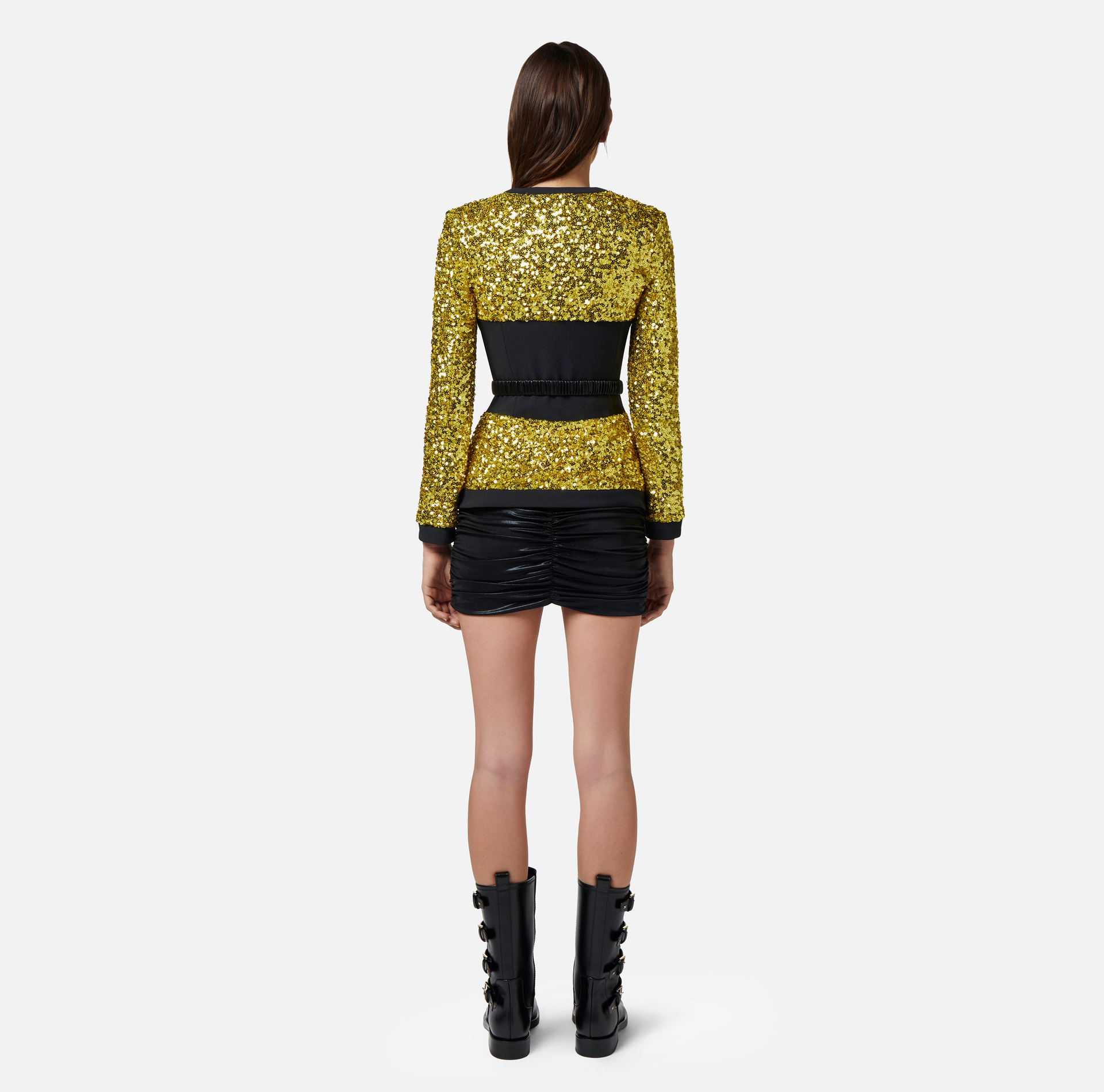 Sequin jacket with bodice - Elisabetta Franchi® Outlet