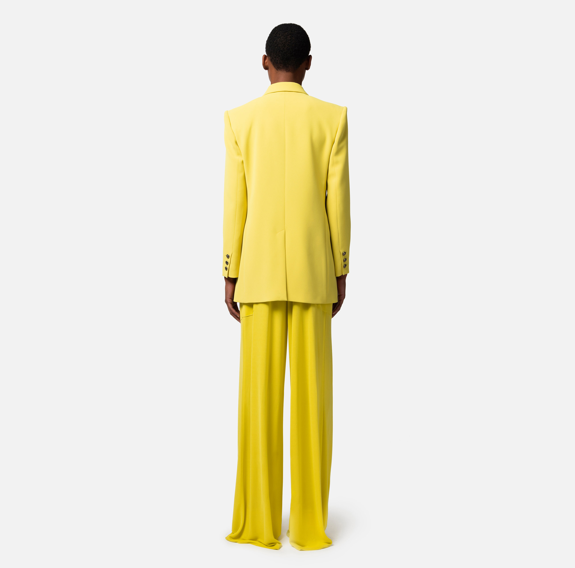 Crêpe double-breasted jacket with peak lapels - Elisabetta Franchi® Outlet