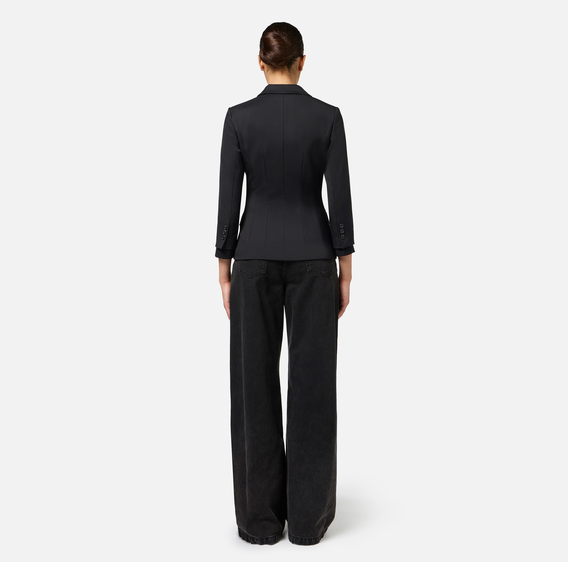 Veste à simple boutonnage en laine froide avec poches | Elisabetta Franchi® Outlet