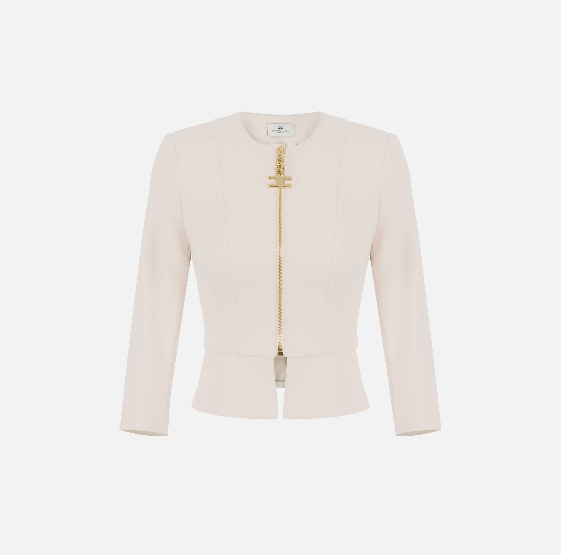 Giacca in doppio crepe con maxi tiretto - Elisabetta Franchi® Outlet