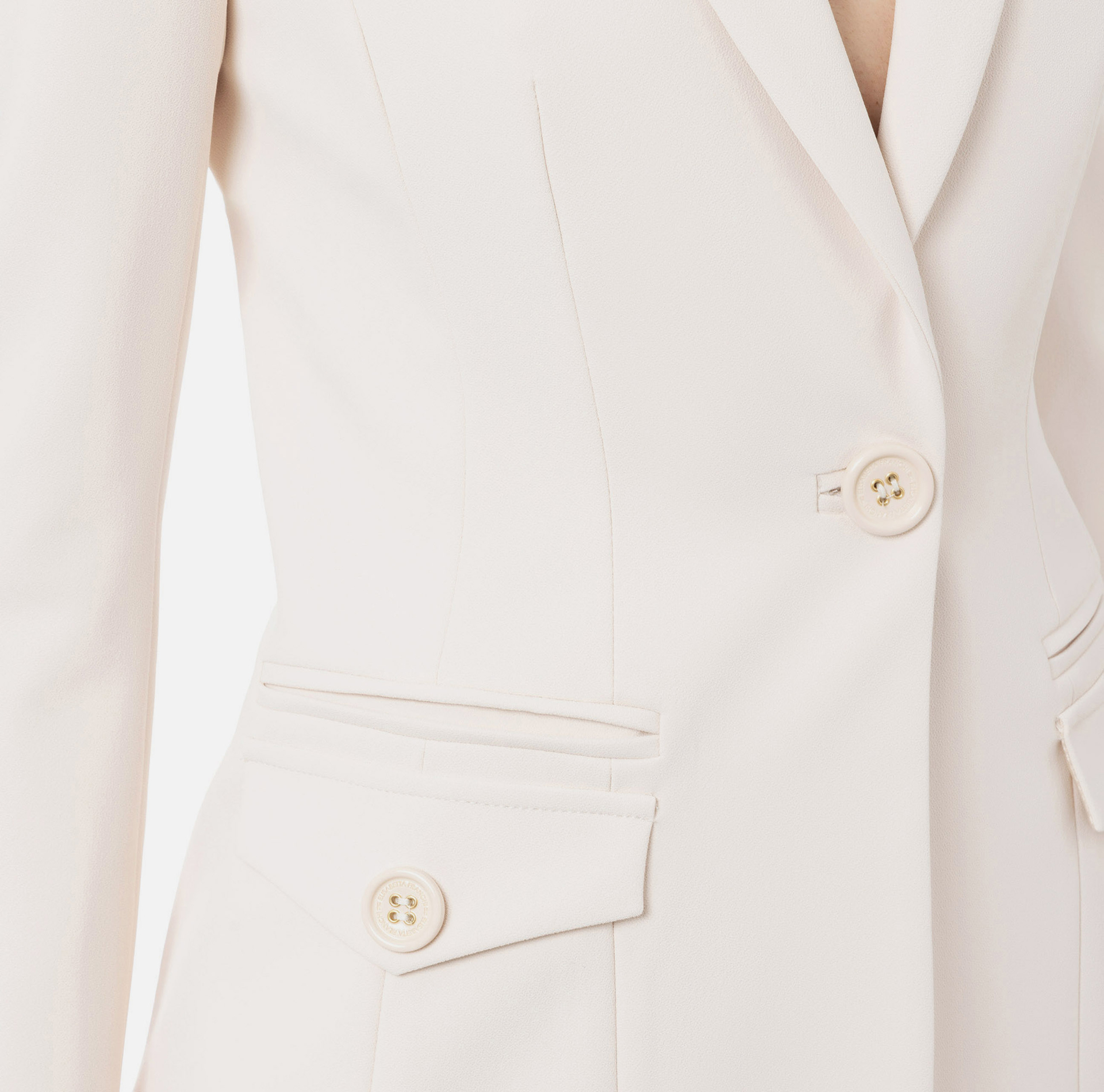Crêpe jacket with button - Elisabetta Franchi® Outlet