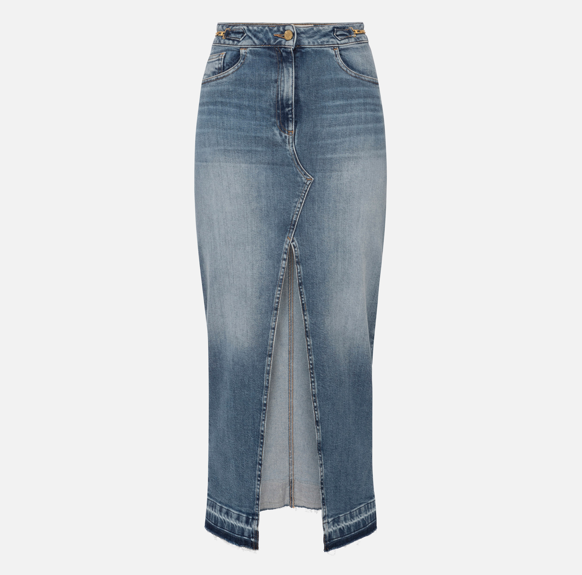 Longue jupe en denim - Elisabetta Franchi® Outlet
