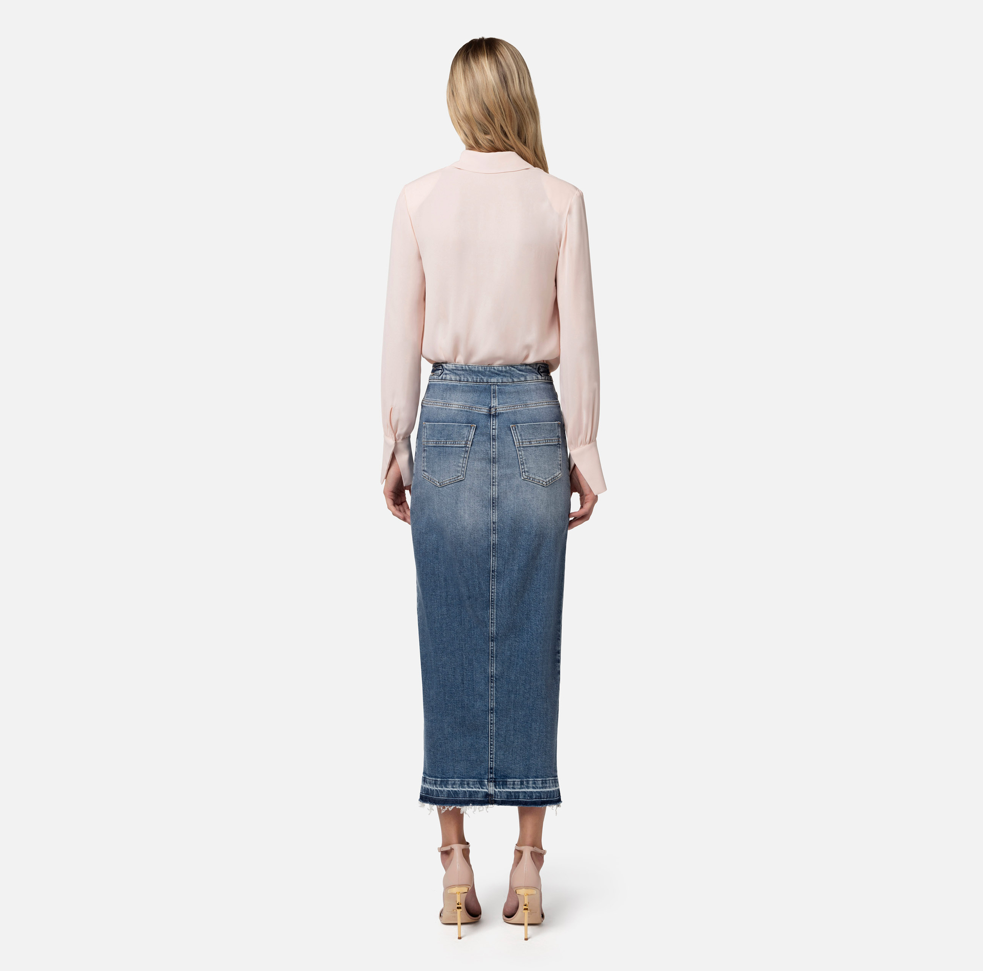 Longue jupe en denim - Elisabetta Franchi® Outlet