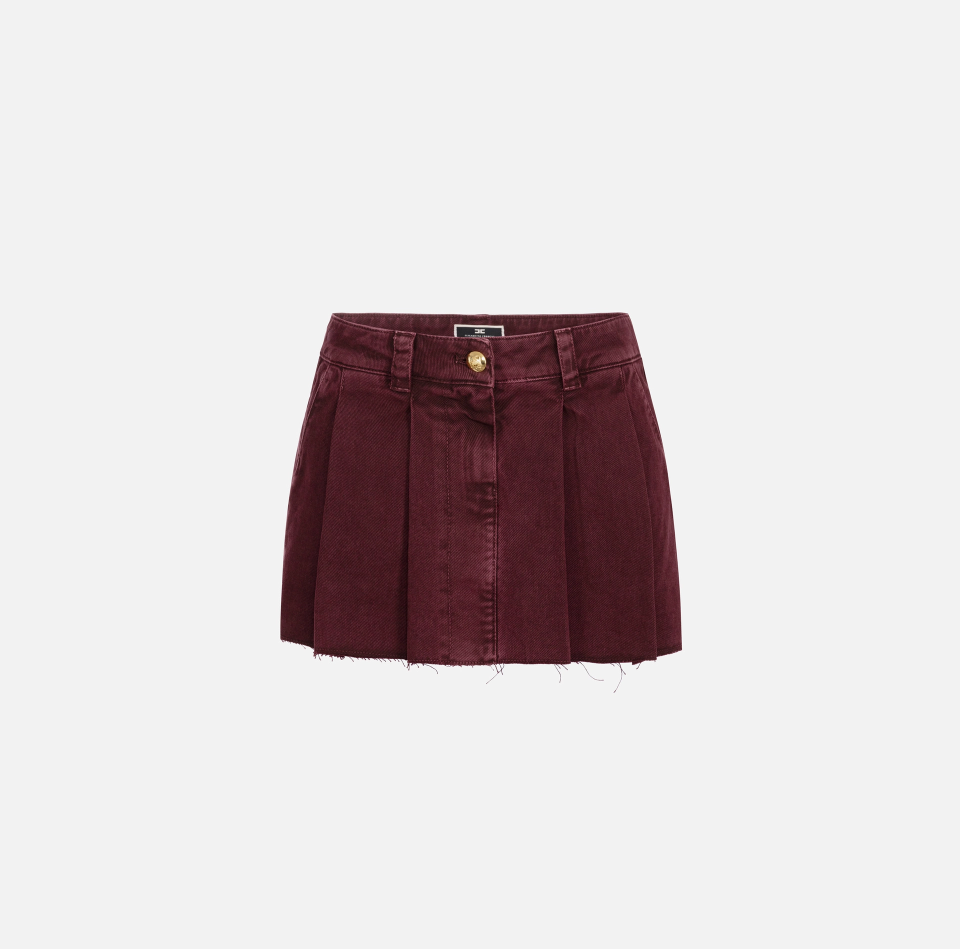 Mini-jupe en denim plissé | Elisabetta Franchi® Outlet