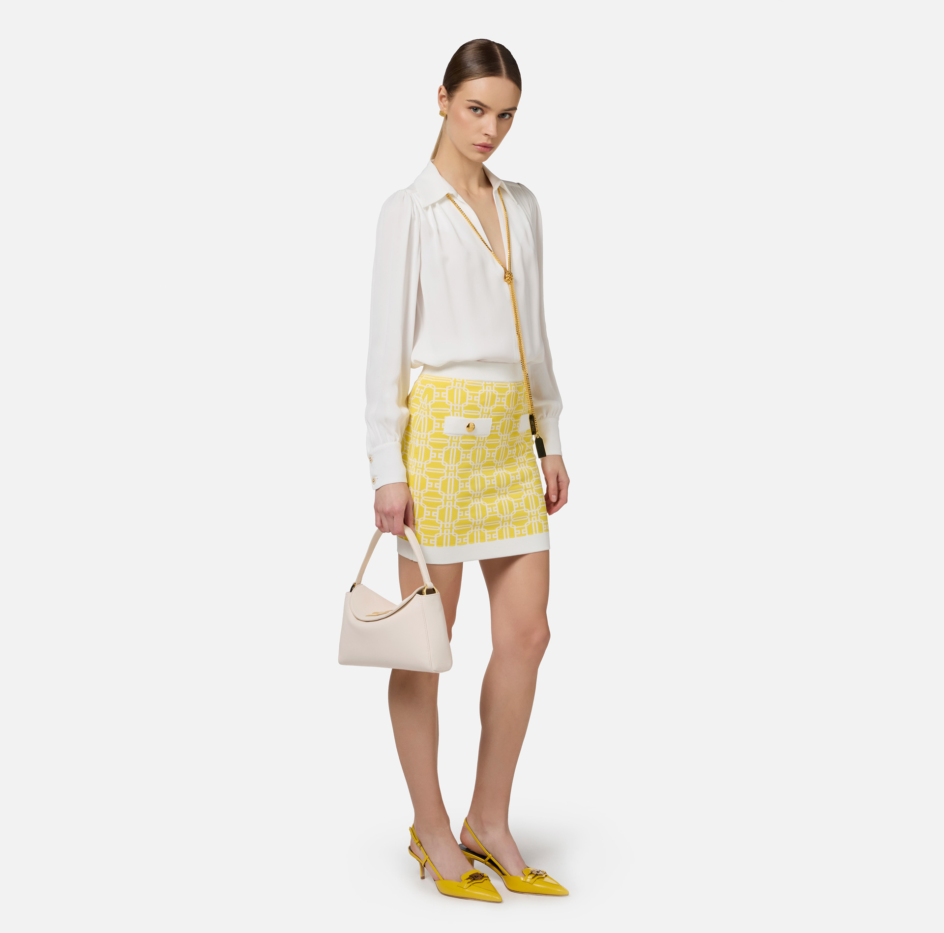 Mini-jupe logo jacquard - Elisabetta Franchi® Outlet