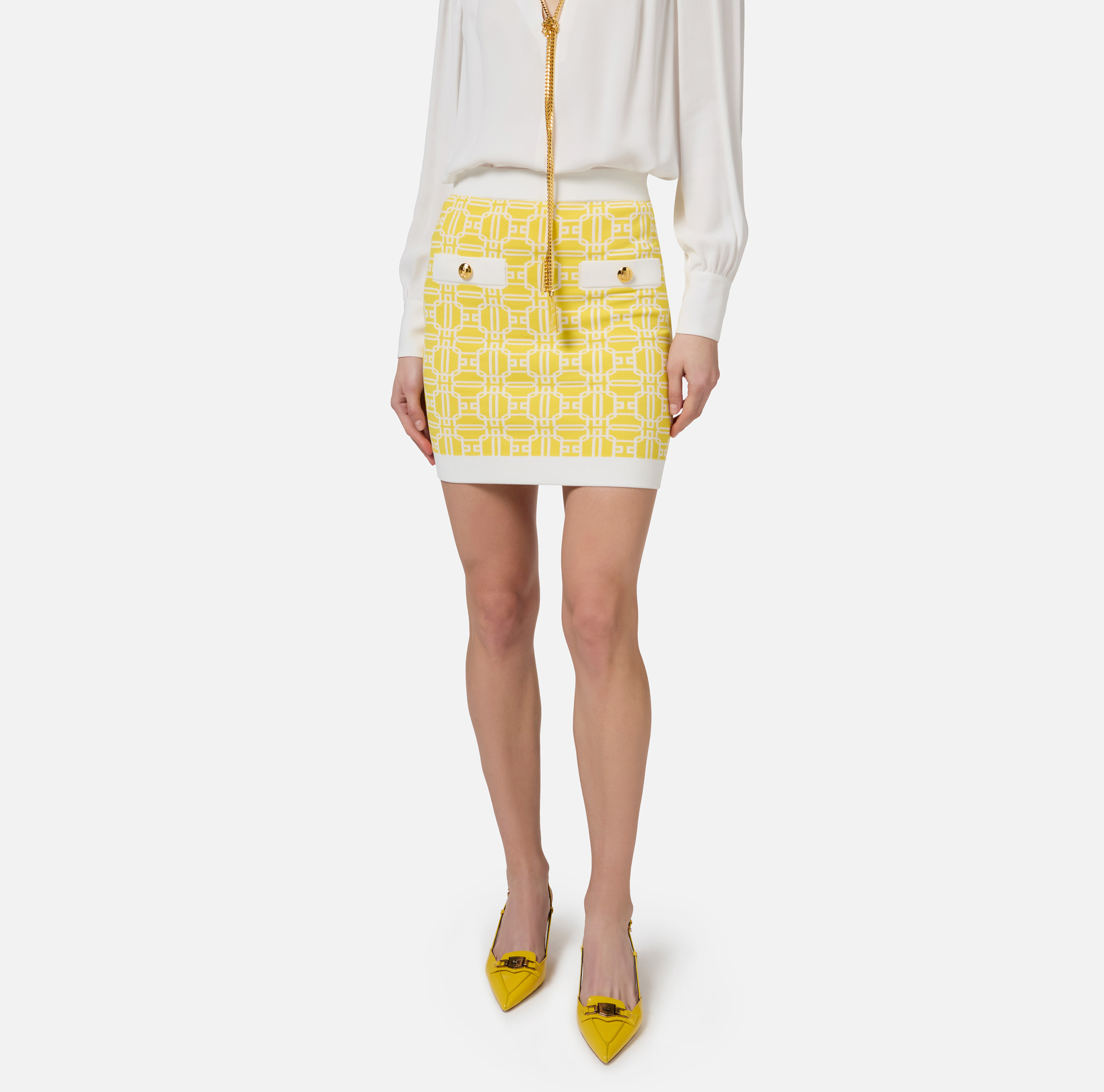 Mini-jupe logo jacquard | Elisabetta Franchi® Outlet