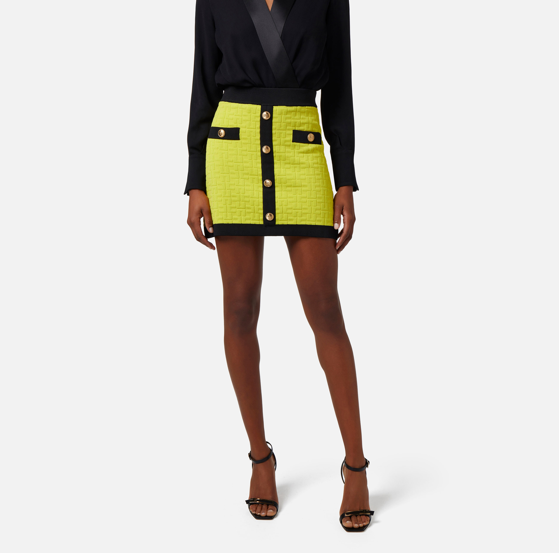Embossed viscose miniskirt - Elisabetta Franchi® Outlet