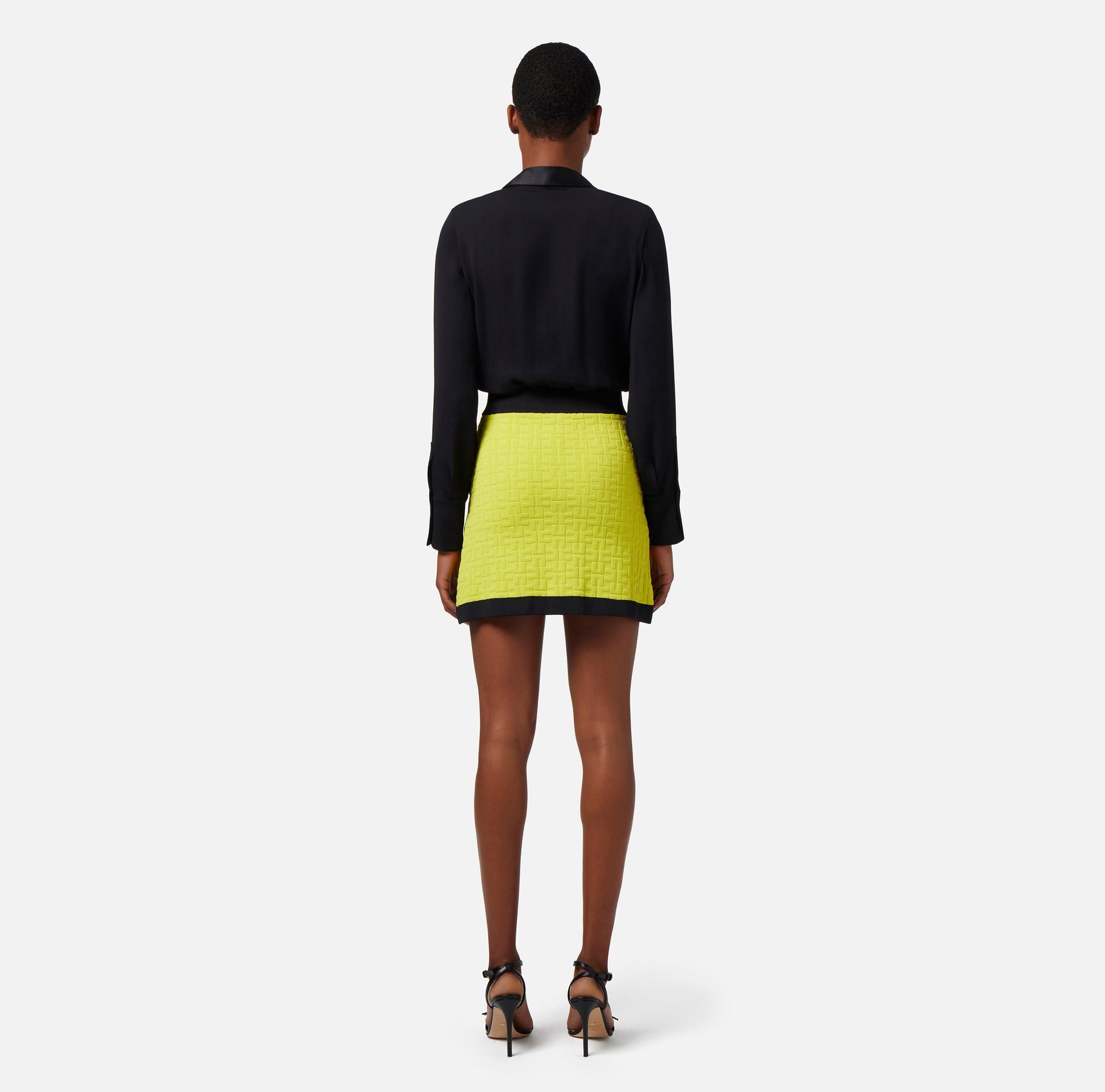 Embossed viscose miniskirt - Elisabetta Franchi® Outlet