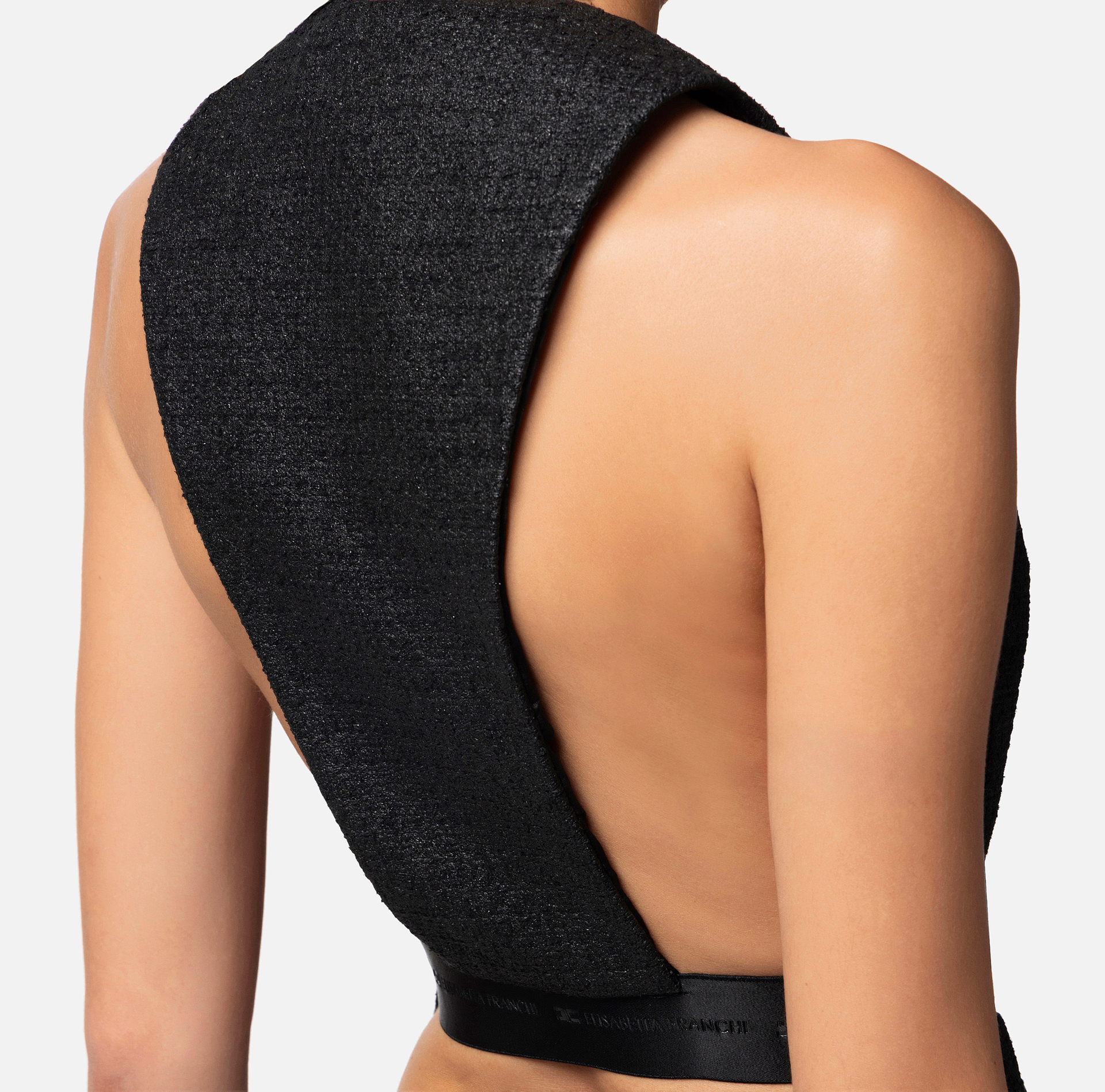 Laminated tweed waistcoat - Elisabetta Franchi® Outlet