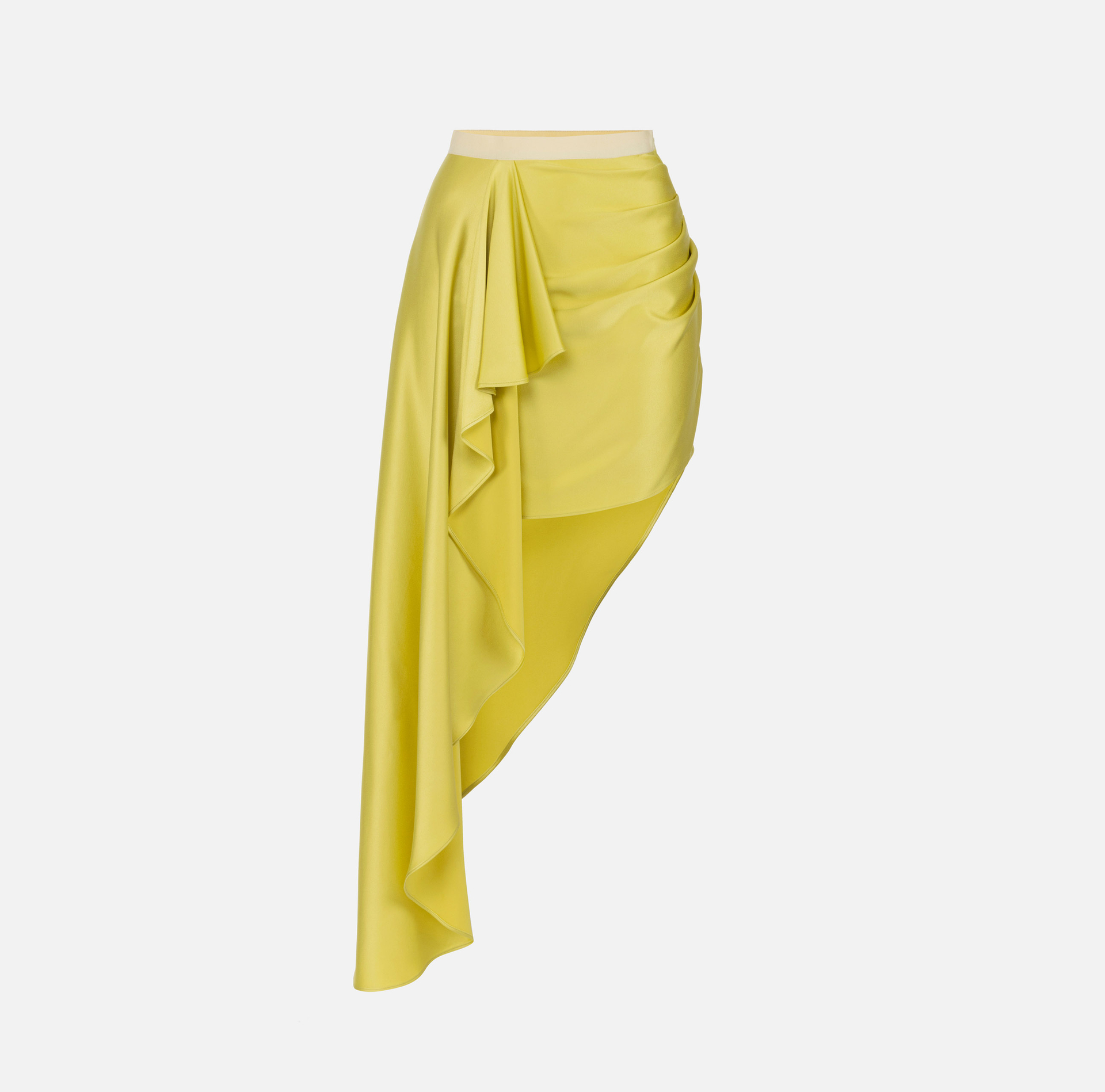 Miniskirt in crêpe fabric with draping - Elisabetta Franchi® Outlet