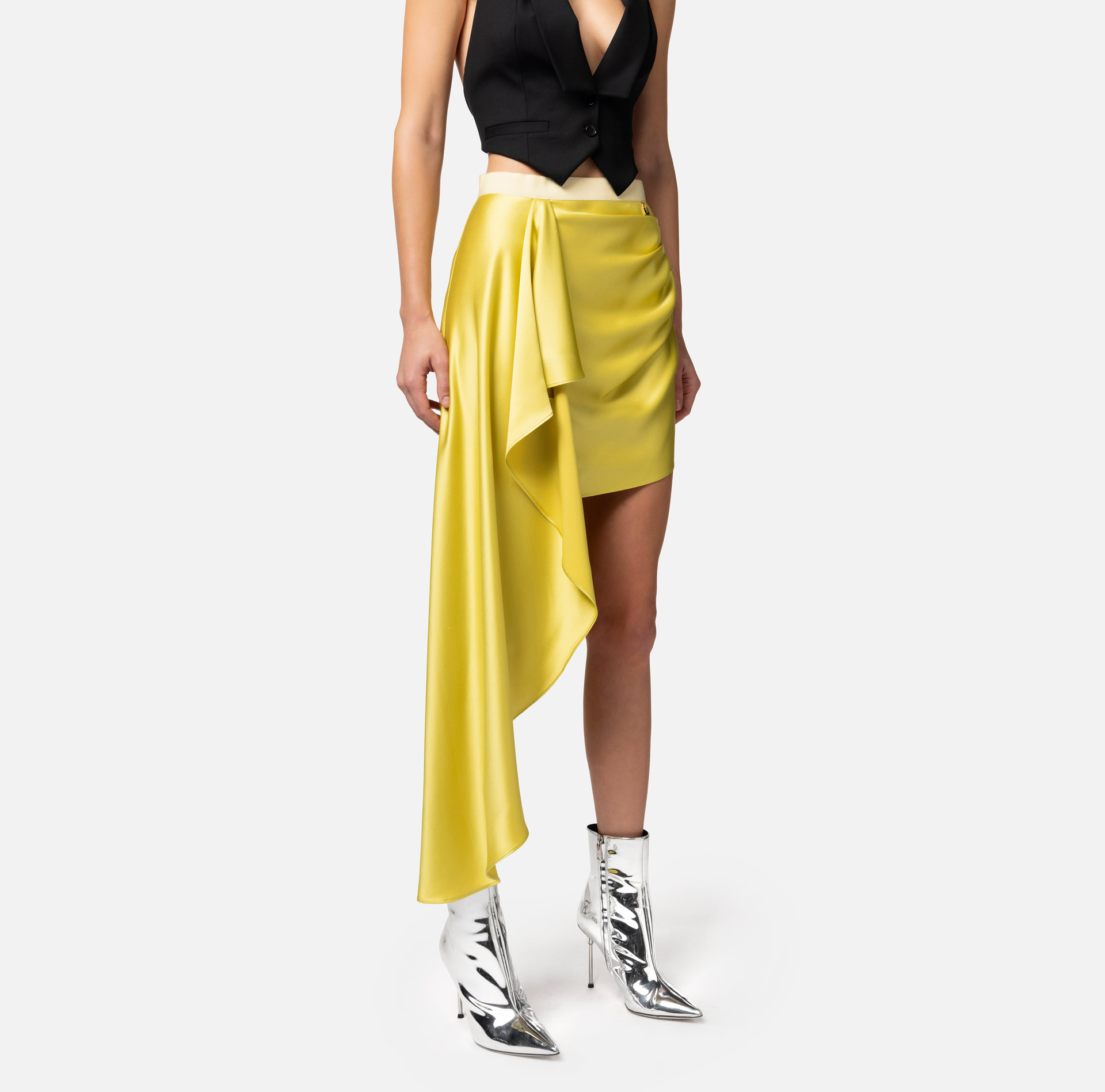 Minigonna in crêpe con drappeggio - Elisabetta Franchi® Outlet