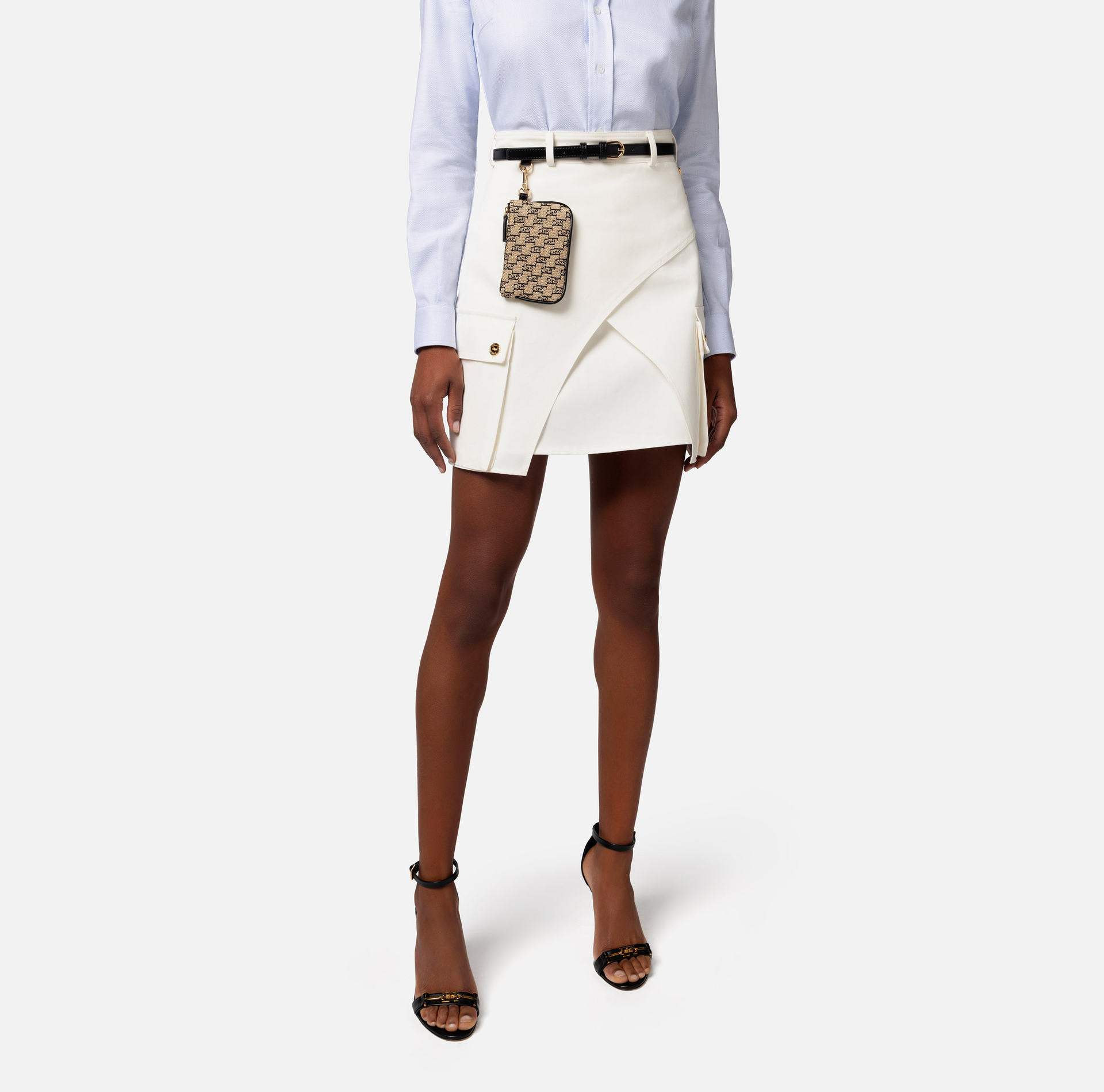 Cotton utility miniskirt | Elisabetta Franchi® Outlet