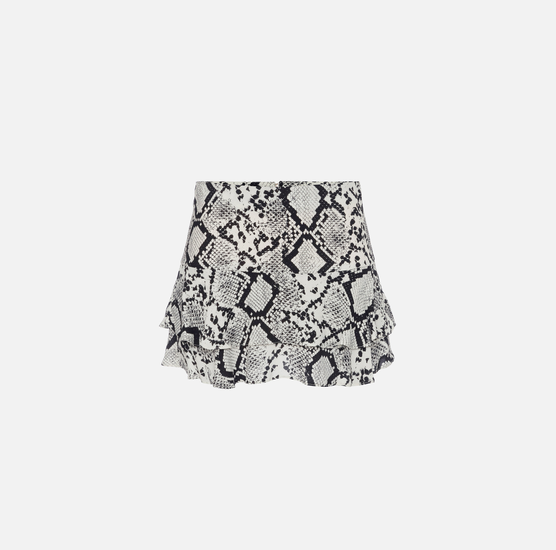 Miniskirt in viscose georgette fabric with python print - Elisabetta Franchi® Outlet