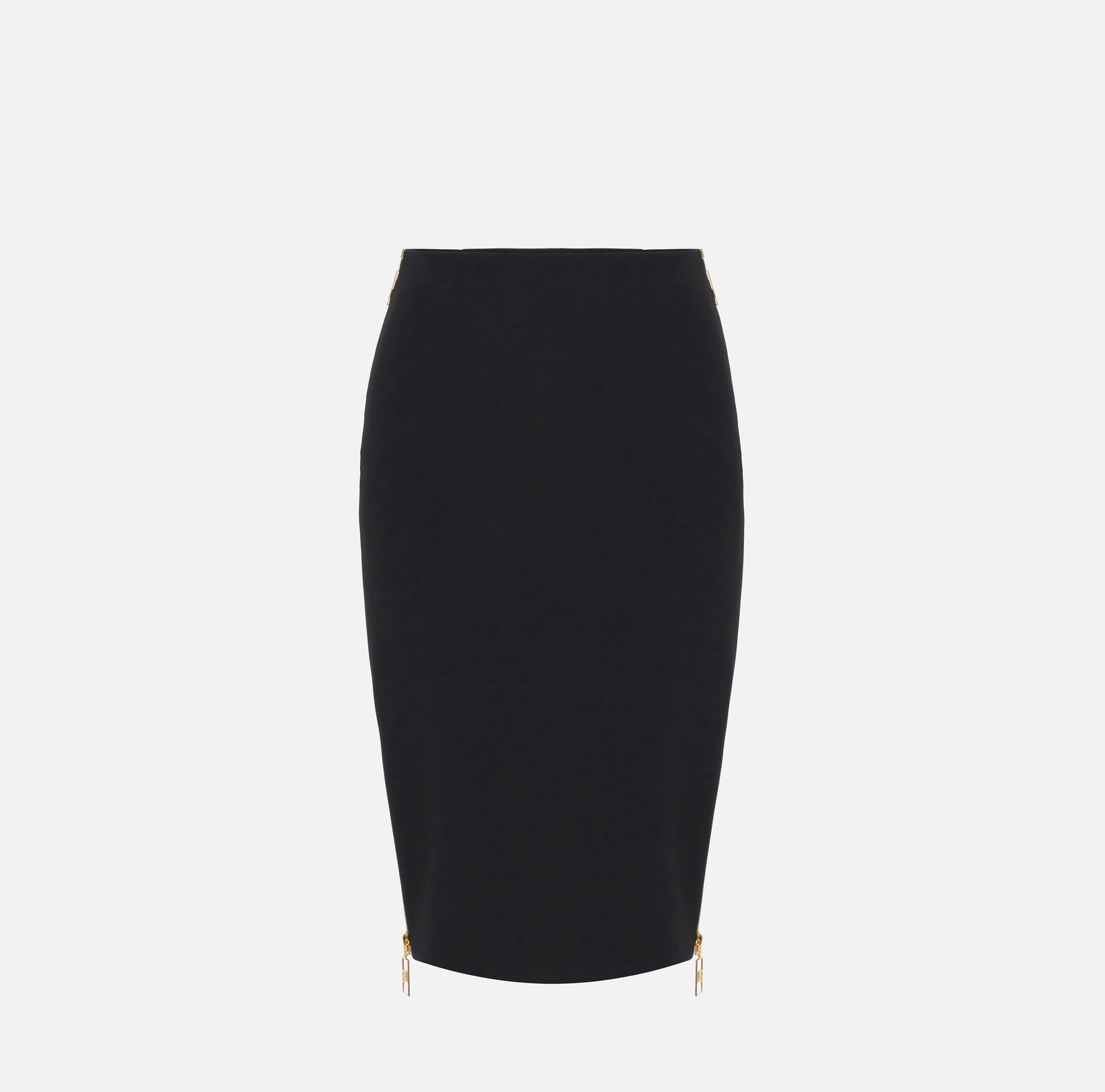 Midi skirt in crêpe fabric with zip | Elisabetta Franchi® Outlet