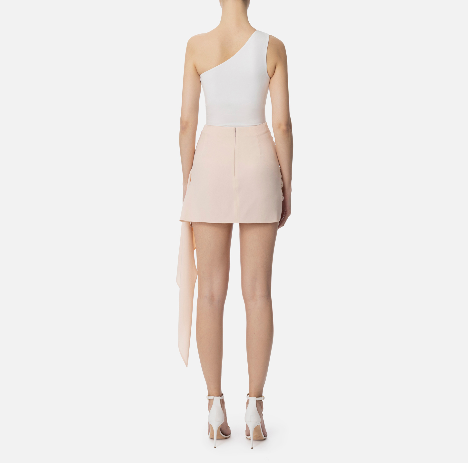Minifalda de crepé con drapeado - Elisabetta Franchi® Outlet
