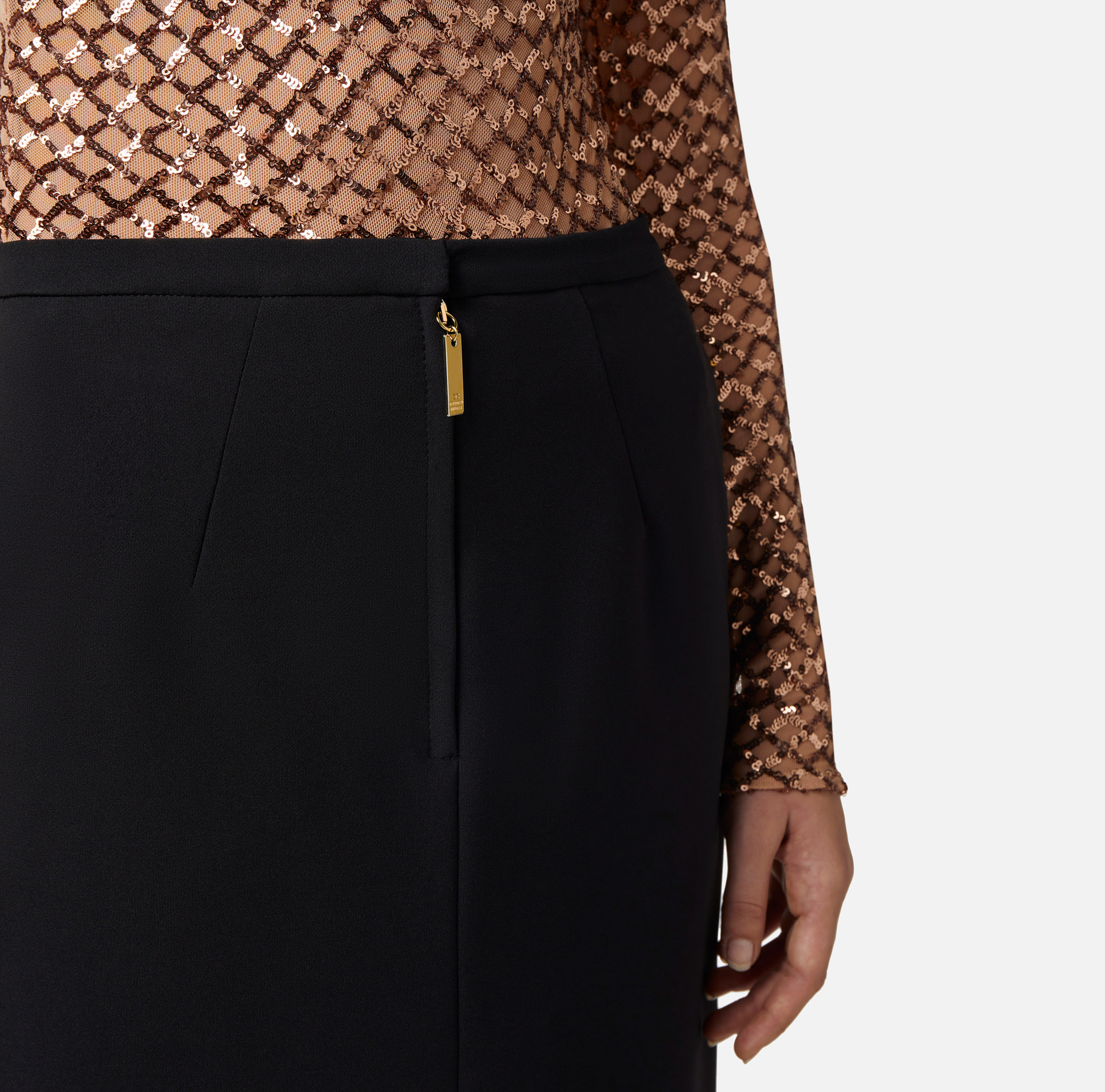 Midi skirt in lurex tweed fabric | Elisabetta Franchi® Outlet