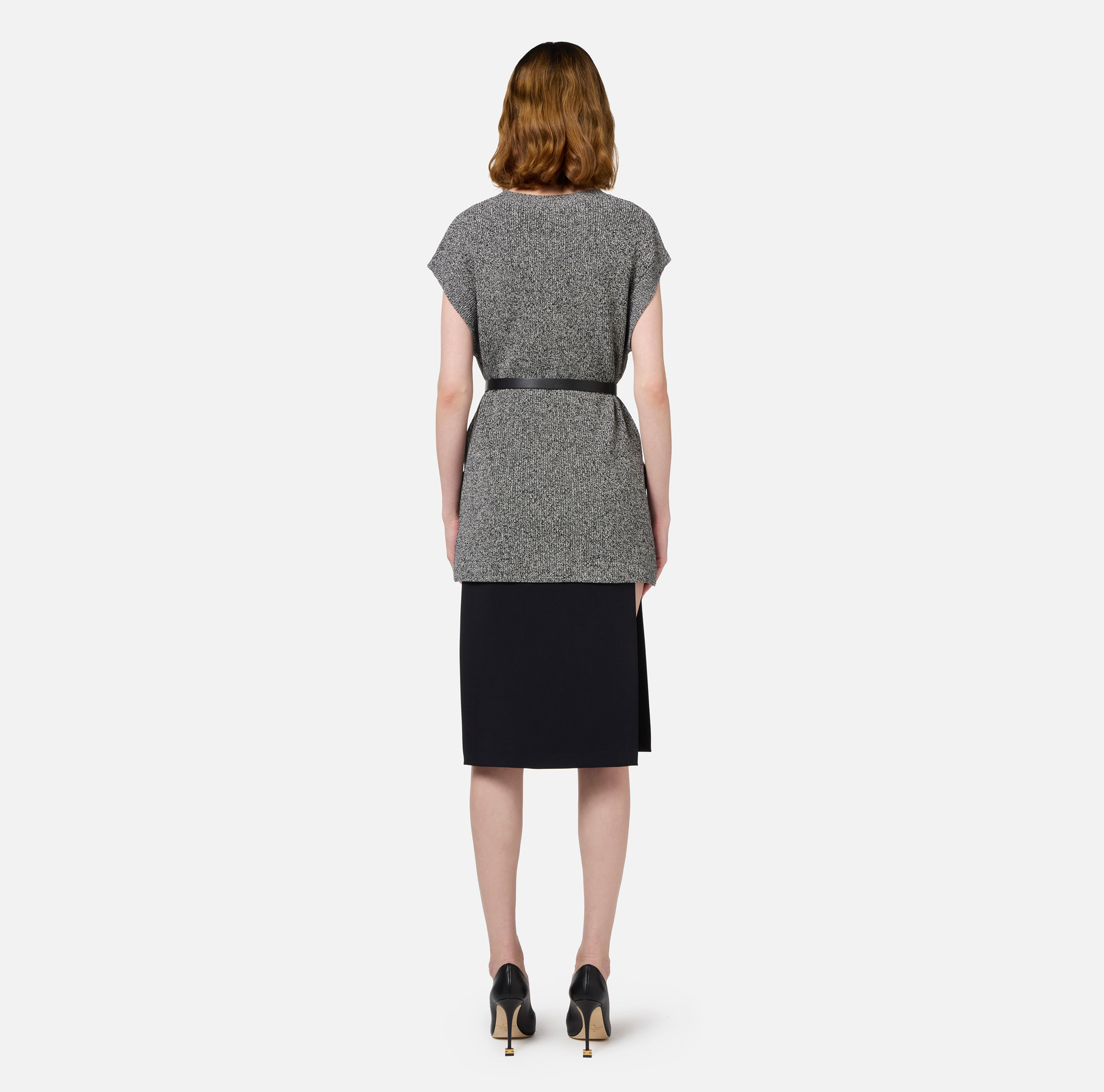 Midi skirt in stretch crêpe fabric with shorts - Elisabetta Franchi® Outlet