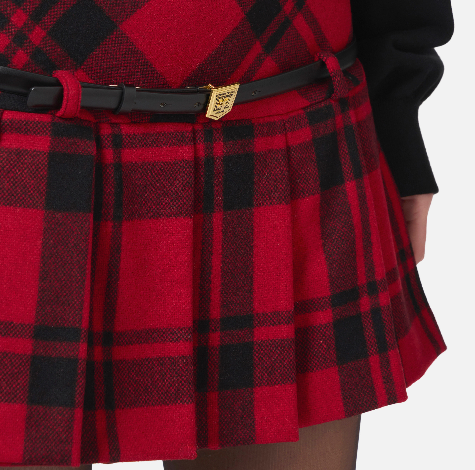 Minifalda plisada tartán | Elisabetta Franchi® Outlet