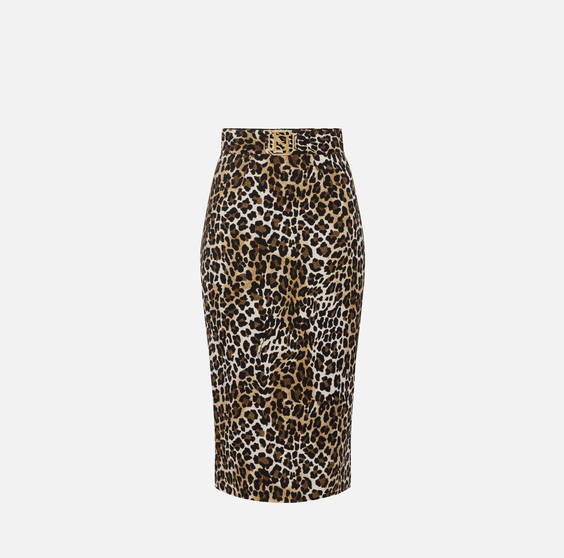 Animalier crêpe midi skirt - Elisabetta Franchi® Outlet