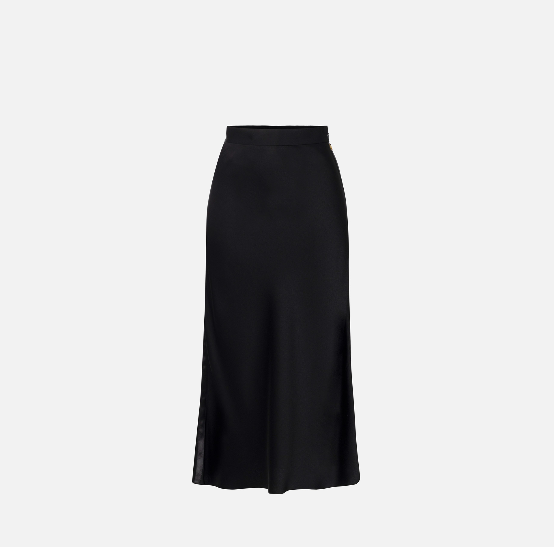 Midi skirt in enver satin fabric with satin bands | Elisabetta Franchi® Outlet