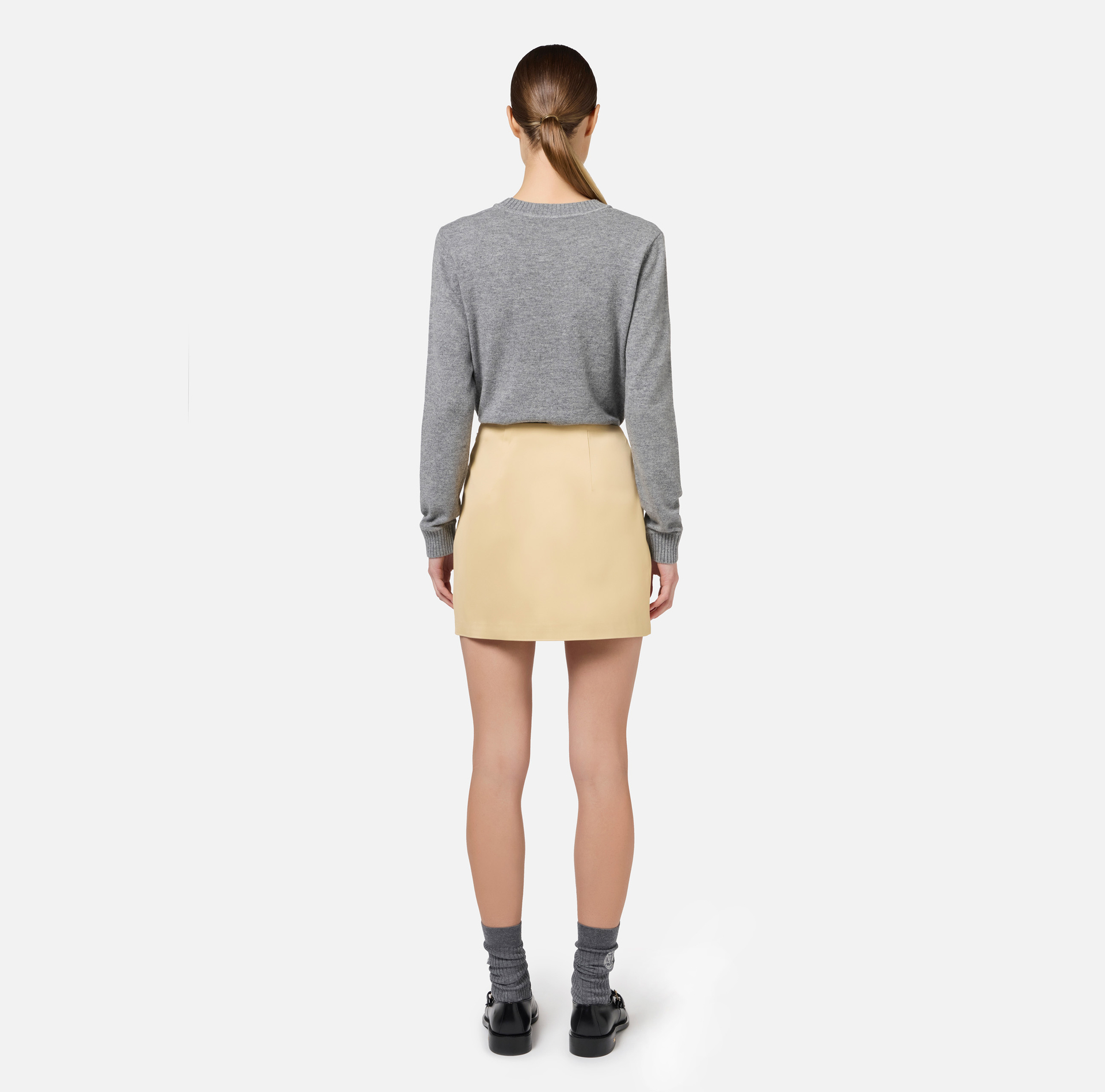 Satin miniskirt with bows - Elisabetta Franchi® Outlet
