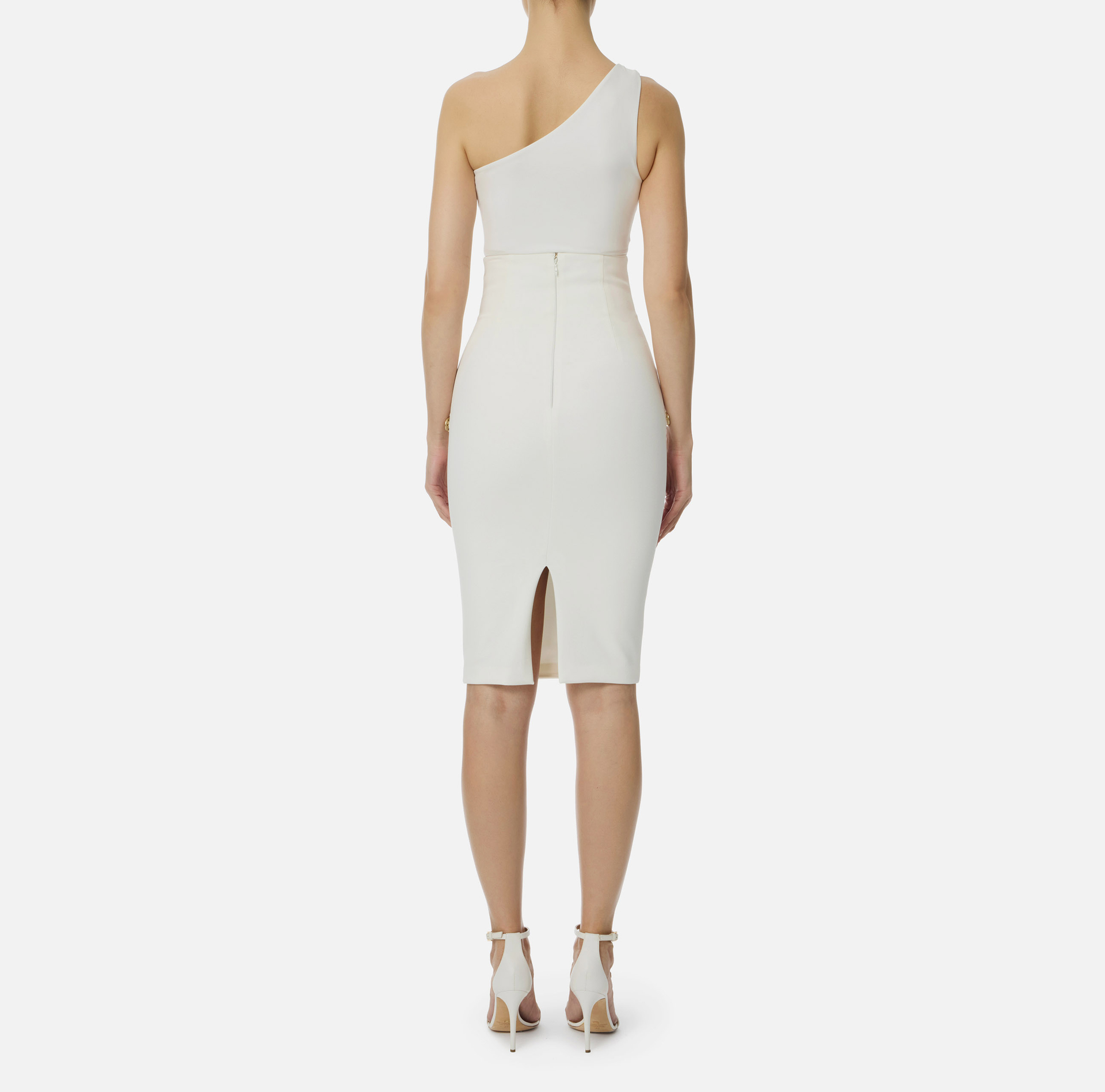 Midi skirt in crêpe fabric with button placket - Elisabetta Franchi® Outlet