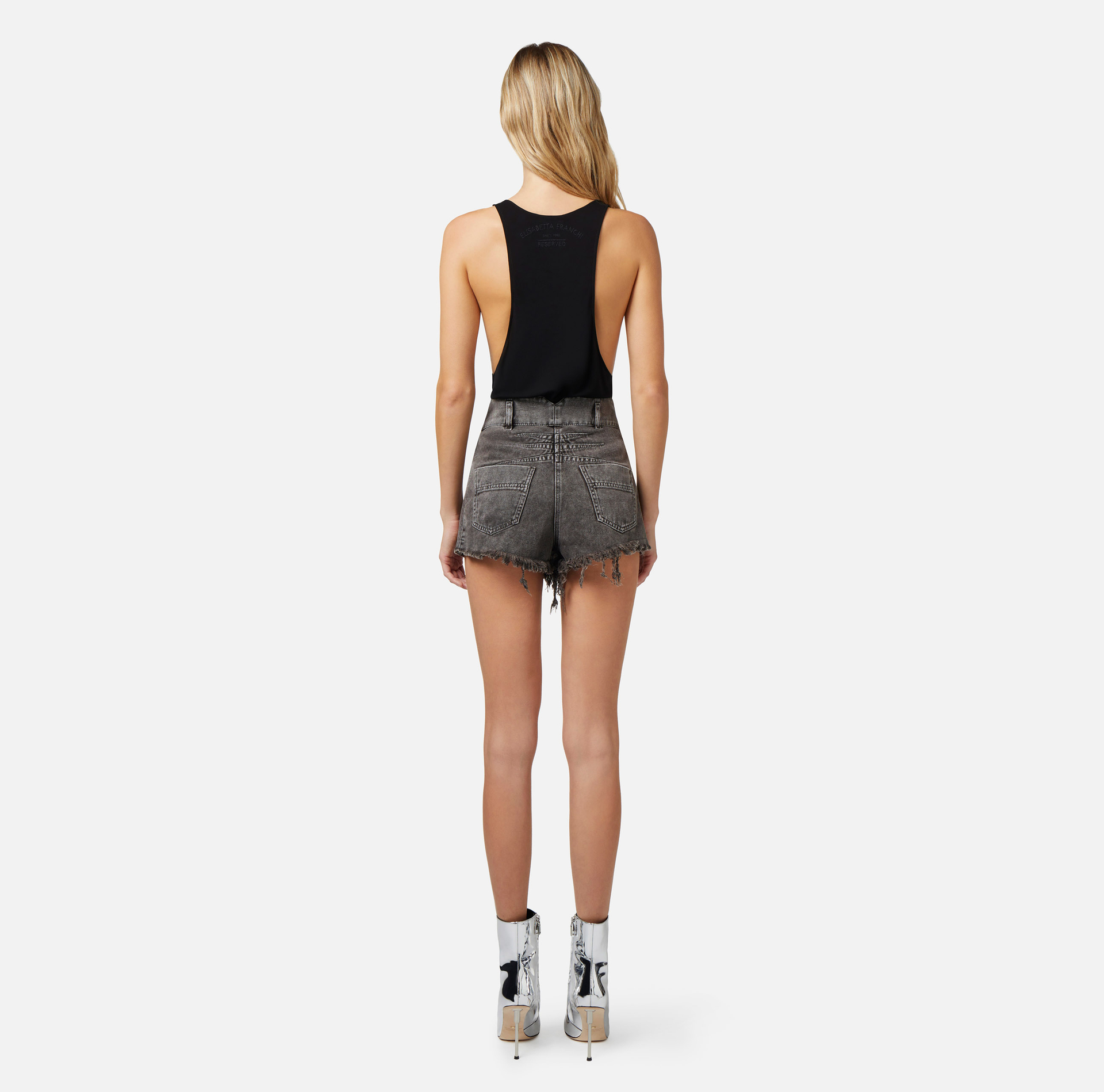 Frayed denim shorts - Elisabetta Franchi® Outlet