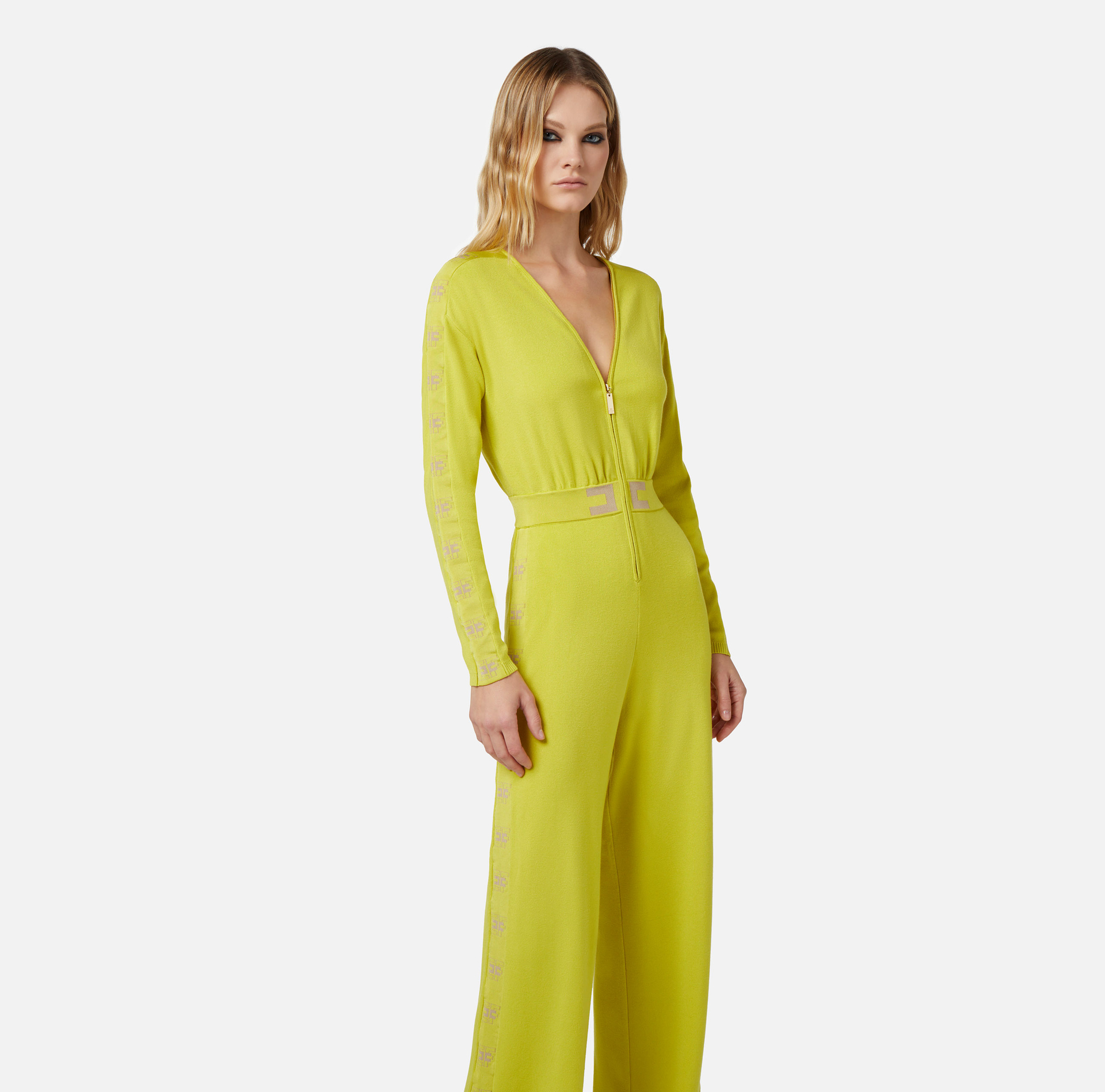 Combinaison en coton avec bandes logotées - Elisabetta Franchi® Outlet