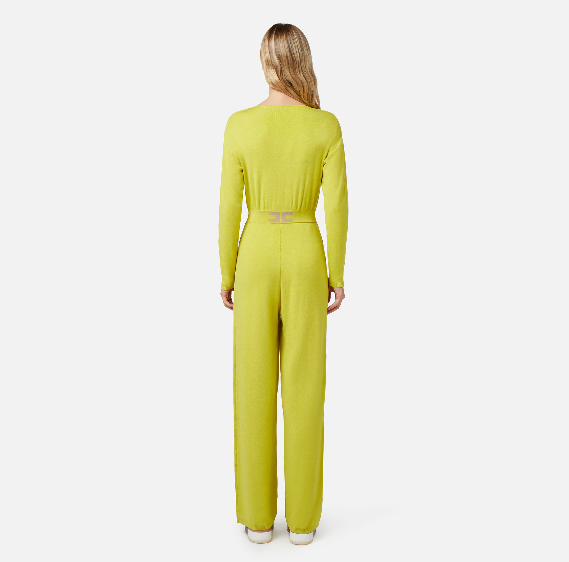 Combinaison en coton avec bandes logotées - Elisabetta Franchi® Outlet
