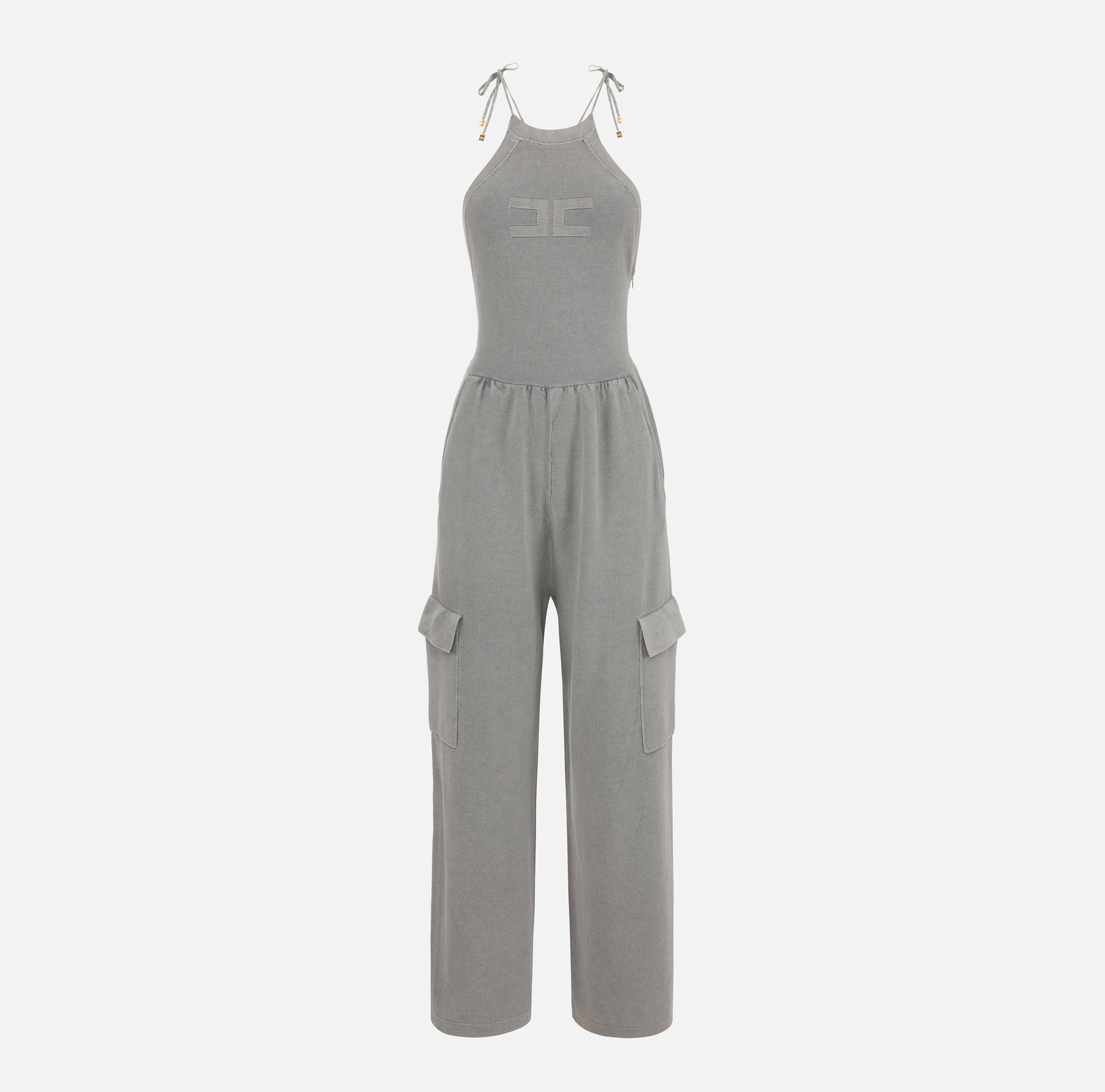Cotton stone wash jumpsuit - Elisabetta Franchi® Outlet
