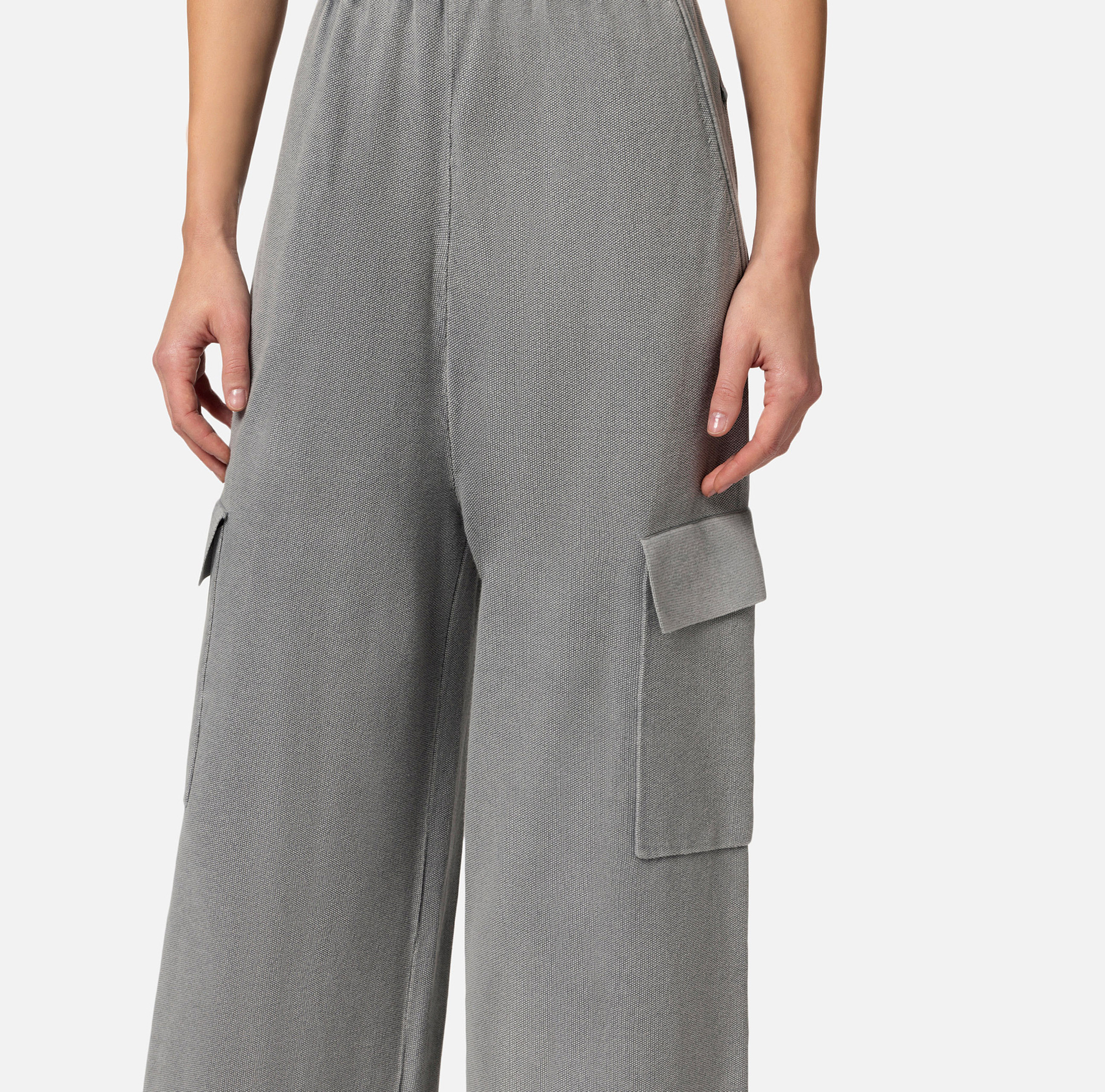 Cotton stone wash jumpsuit - Elisabetta Franchi® Outlet