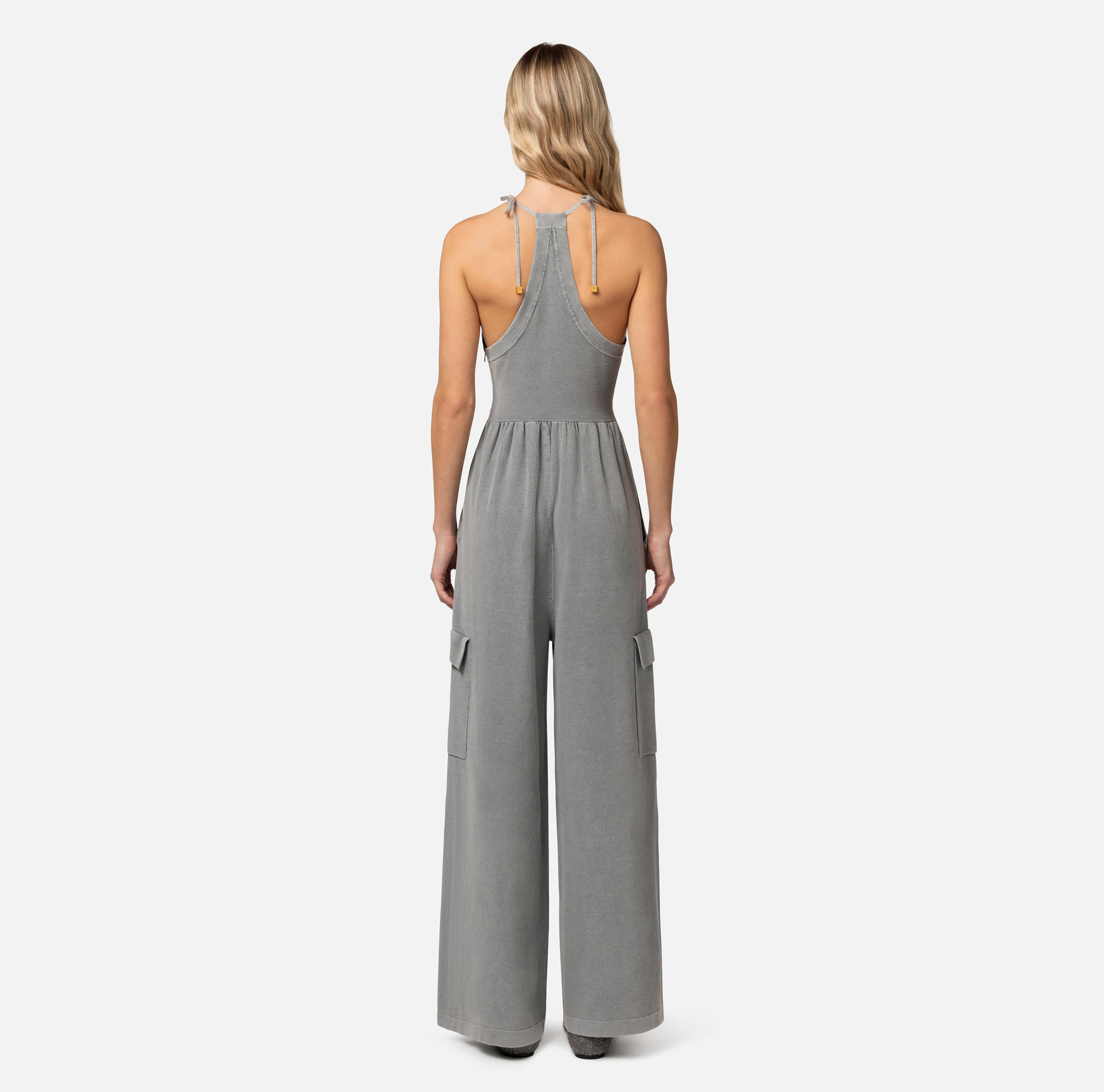 Cotton stone wash jumpsuit - Elisabetta Franchi® Outlet