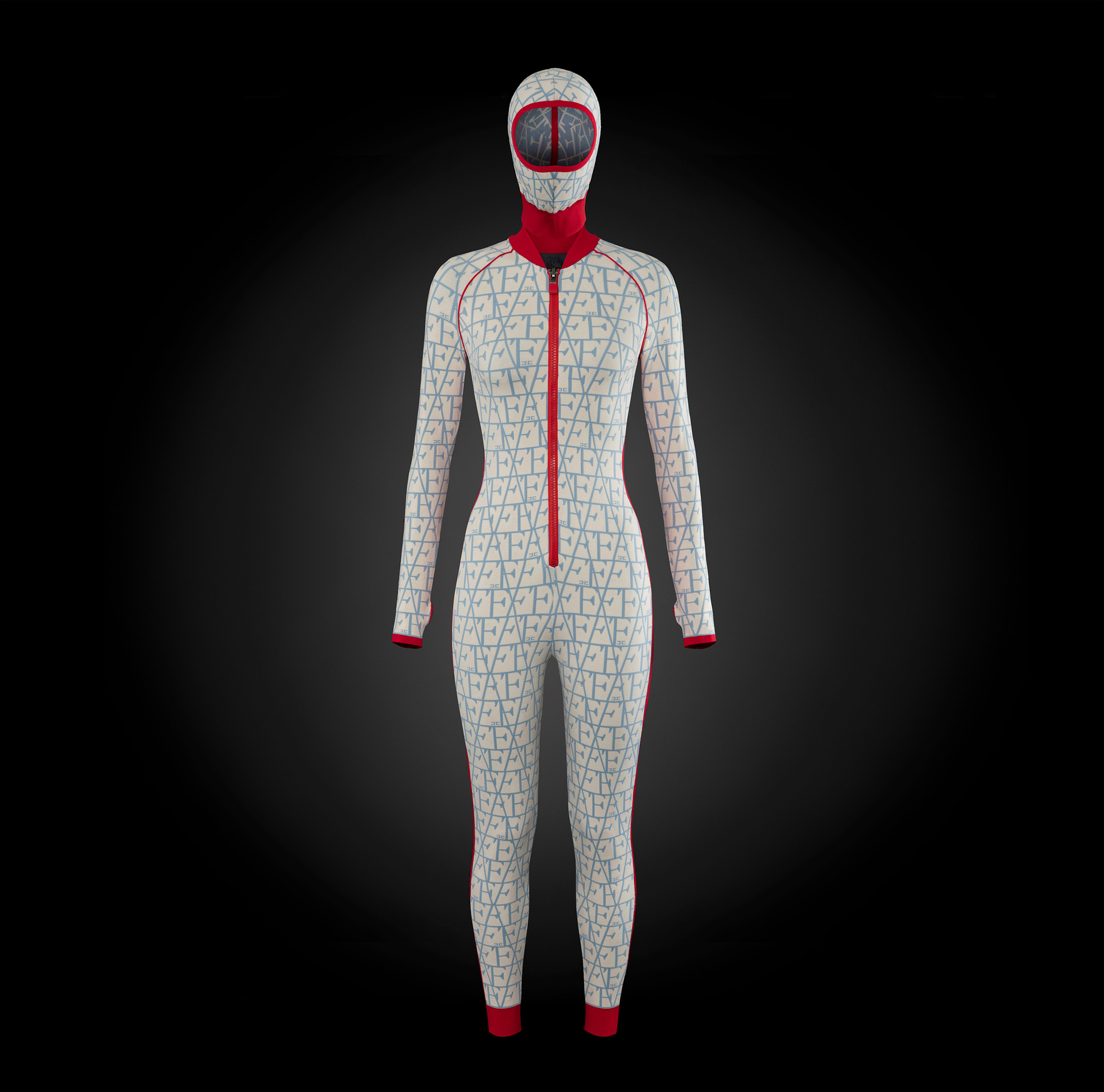 Combinaison en laine technique avec imprimé lettrage | Elisabetta Franchi® Outlet