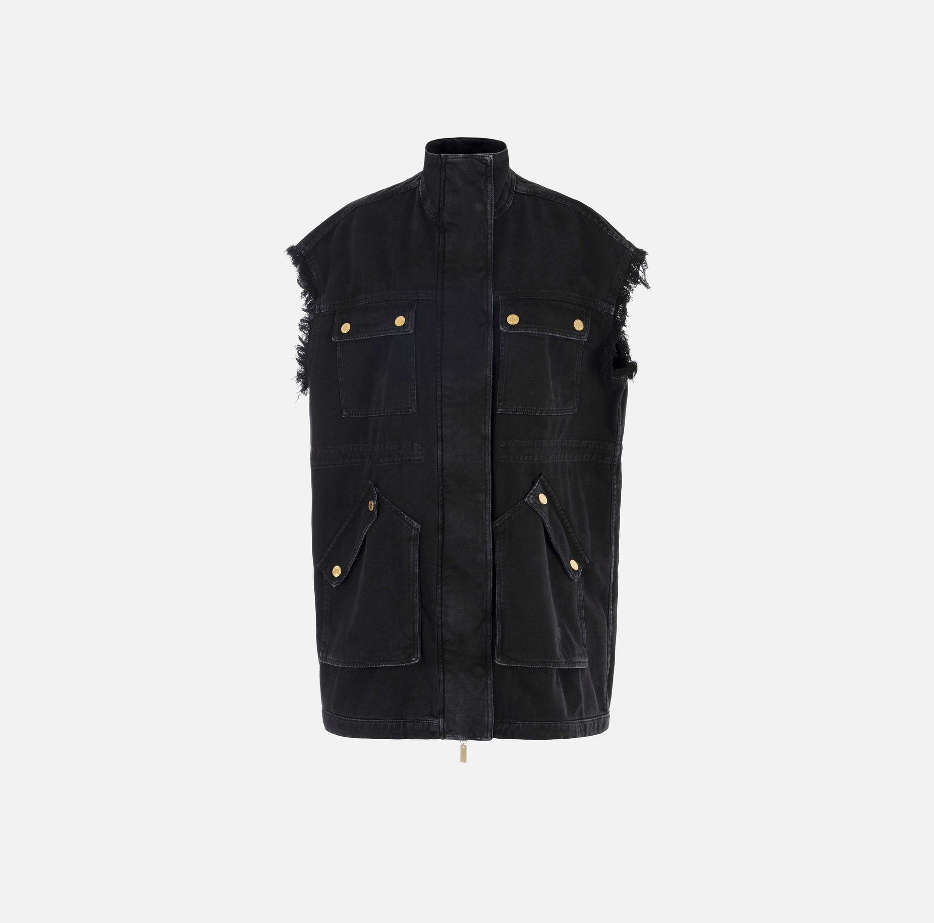 Utility denim waistcoat - Elisabetta Franchi® Outlet