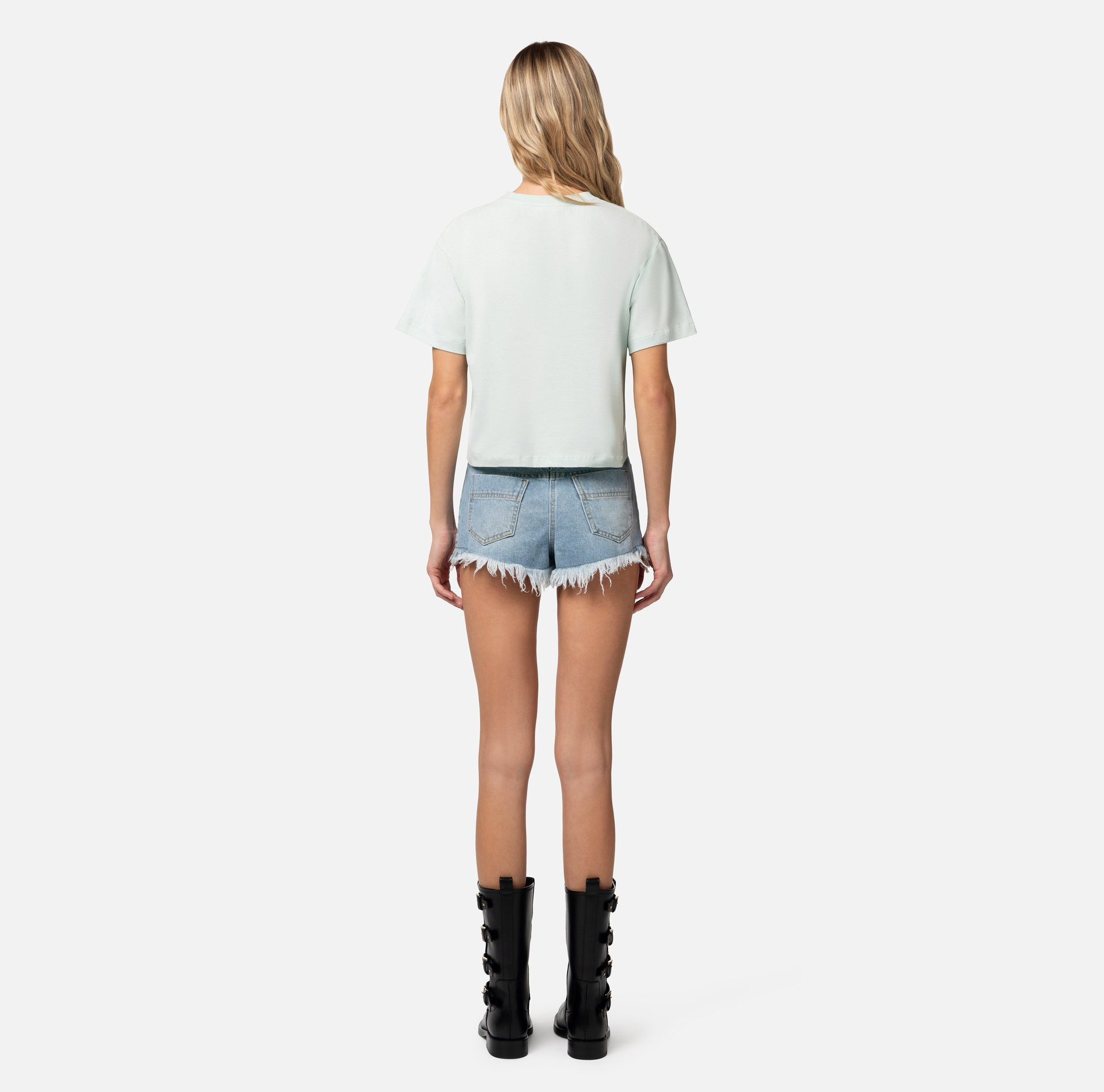 Jersey t-shirt with logo and charms - Elisabetta Franchi® Outlet