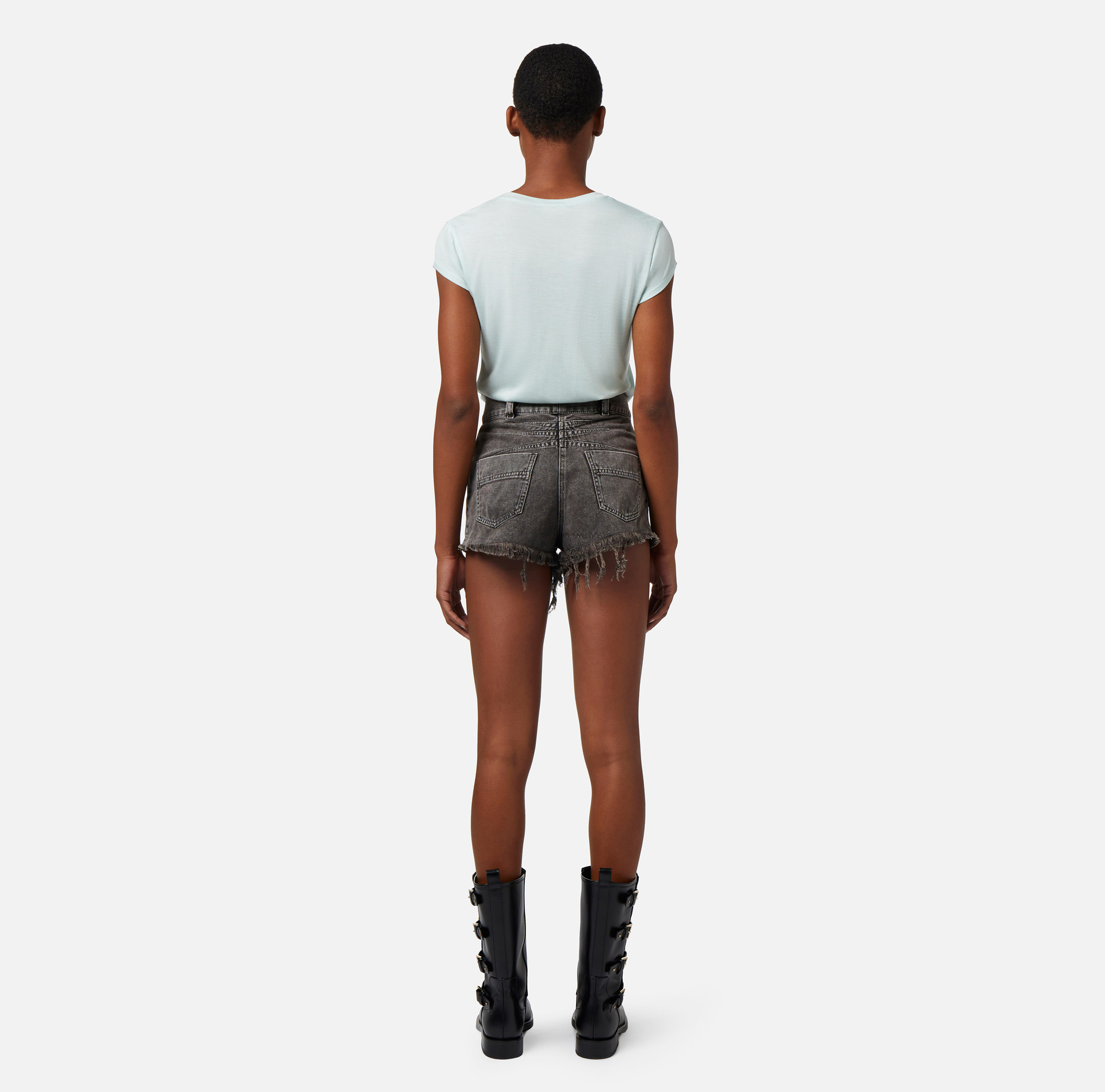 Jersey t-shirt with logo and fringes - Elisabetta Franchi® Outlet