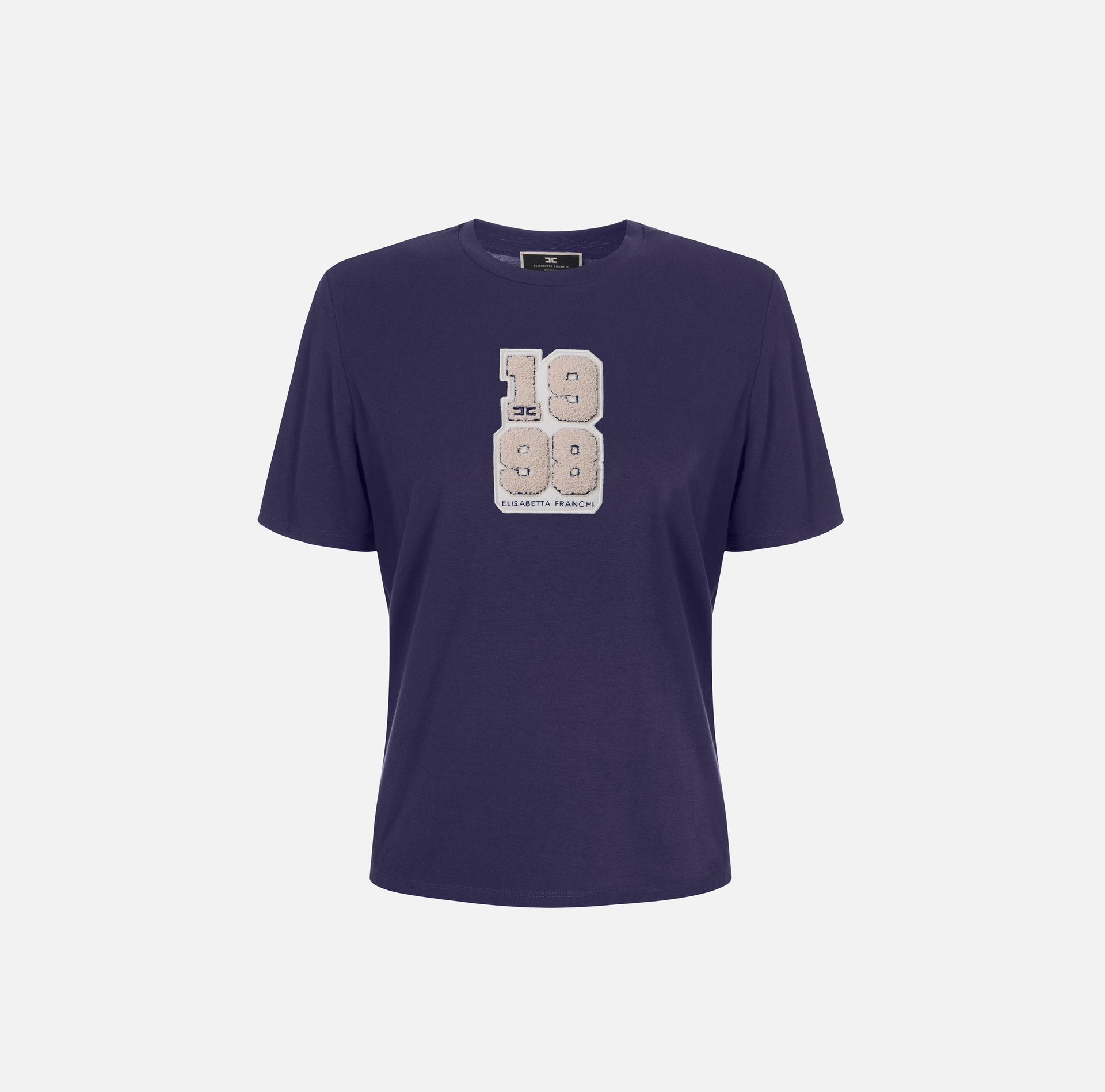 T-shirt avec patch logo style college - Elisabetta Franchi® Outlet